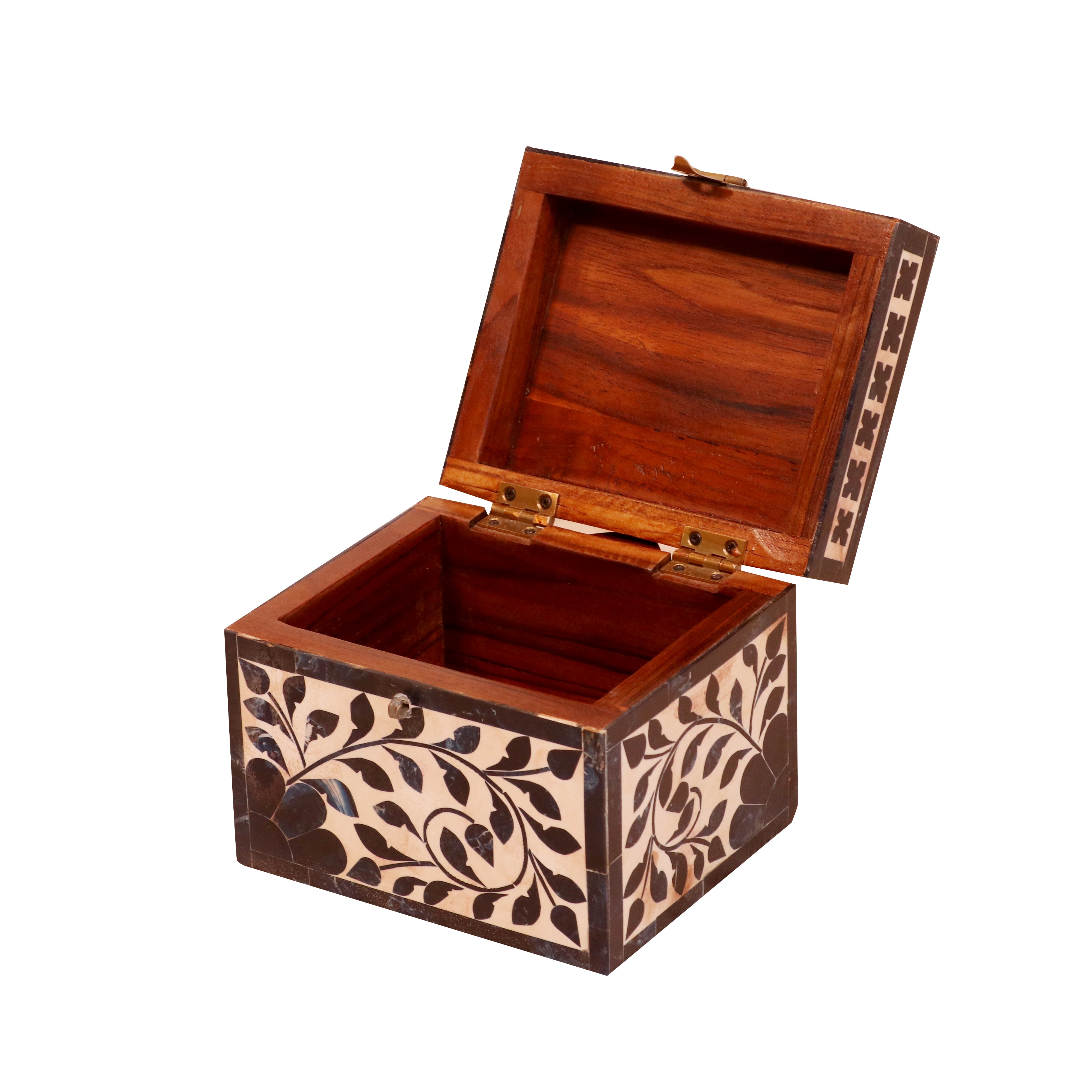 Navy Blue Style Inlay Designed Wooden Box for Jewelry Wooden Box