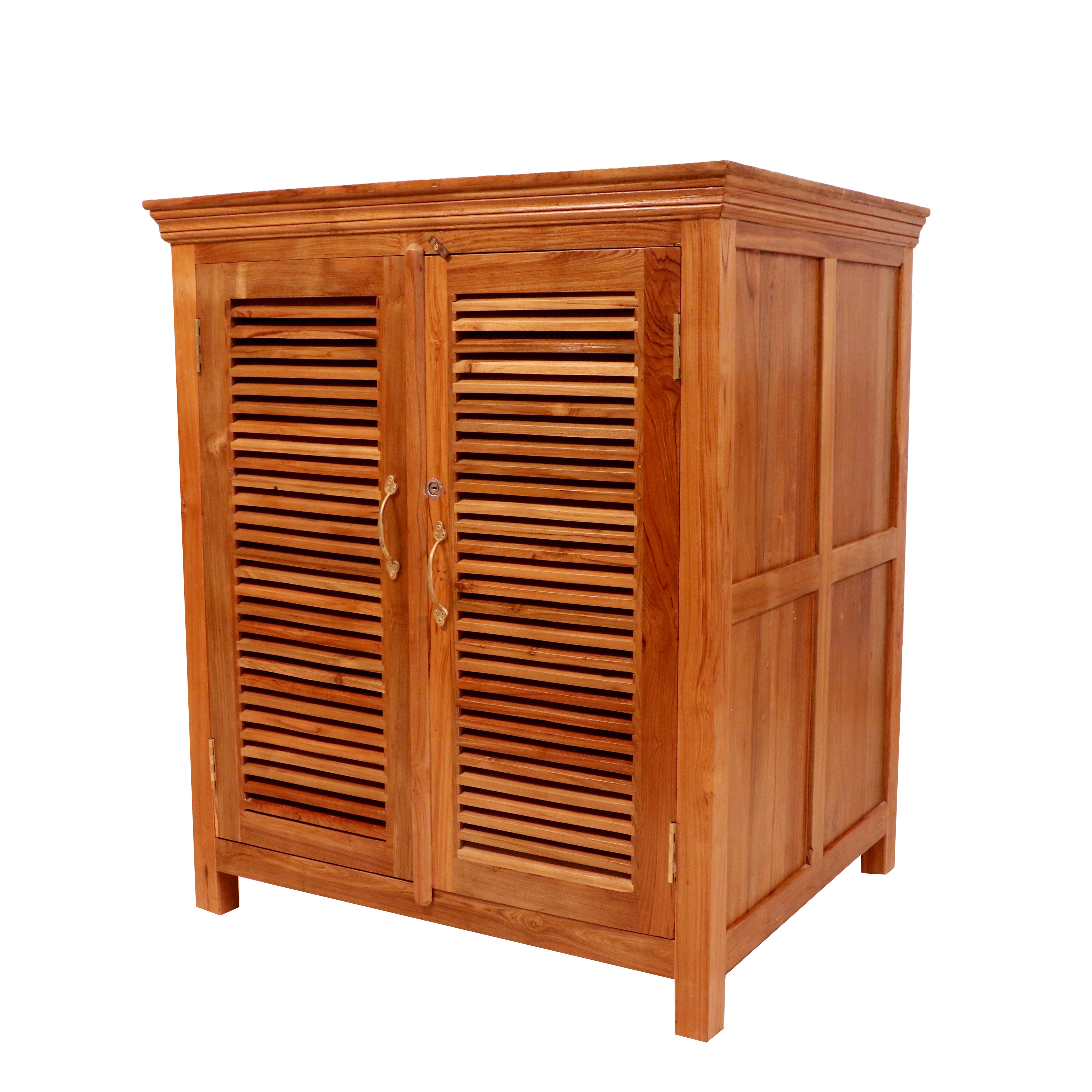Fusion Simple Stripped Handmade Wooden Simple Storage Cupboard for Home Cupboard