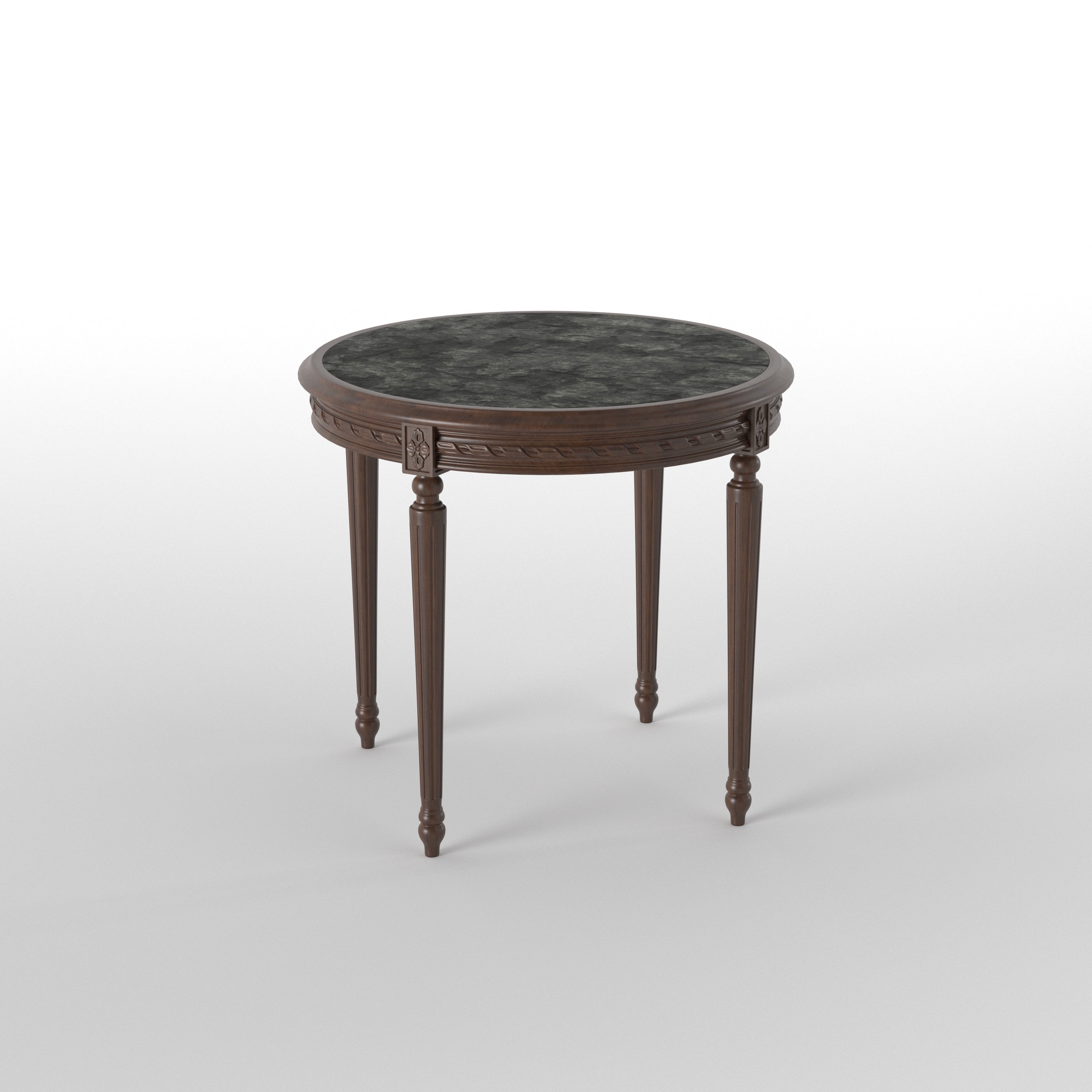 Classic Round Accent Table with Decorative Detailing End Table