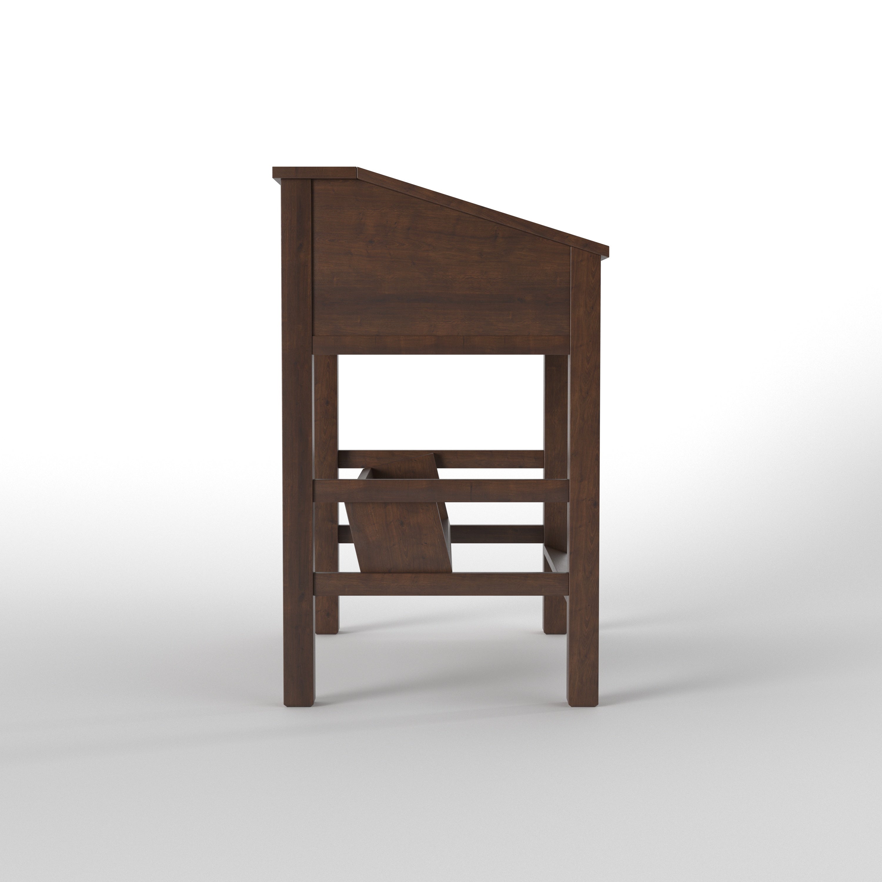 Slanted Top Study Desk with Drawers & Book Shelf - Draughtsman Style Study Table