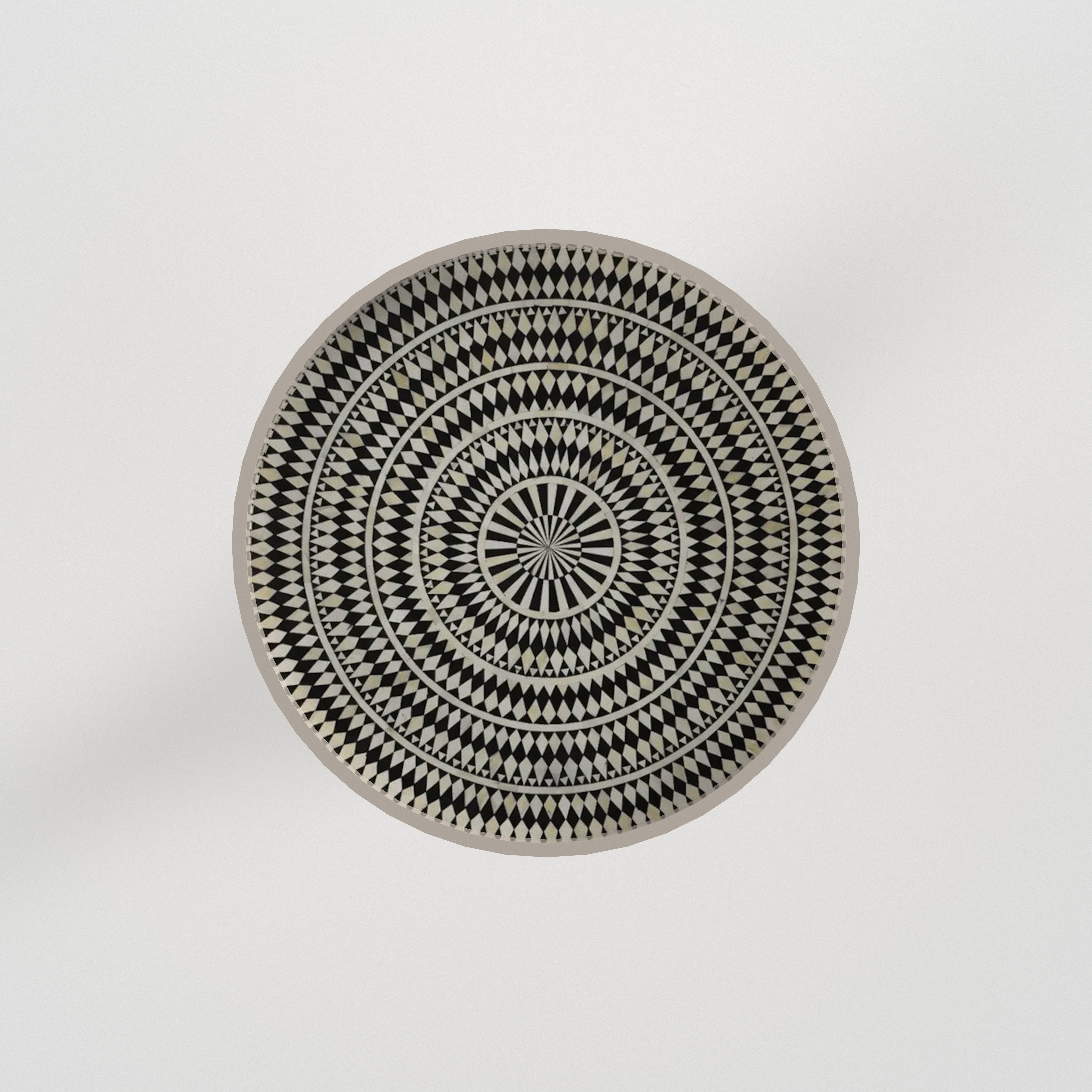 Hypnotic Vortex End Table - Hand-Painted Op Art Design End Table