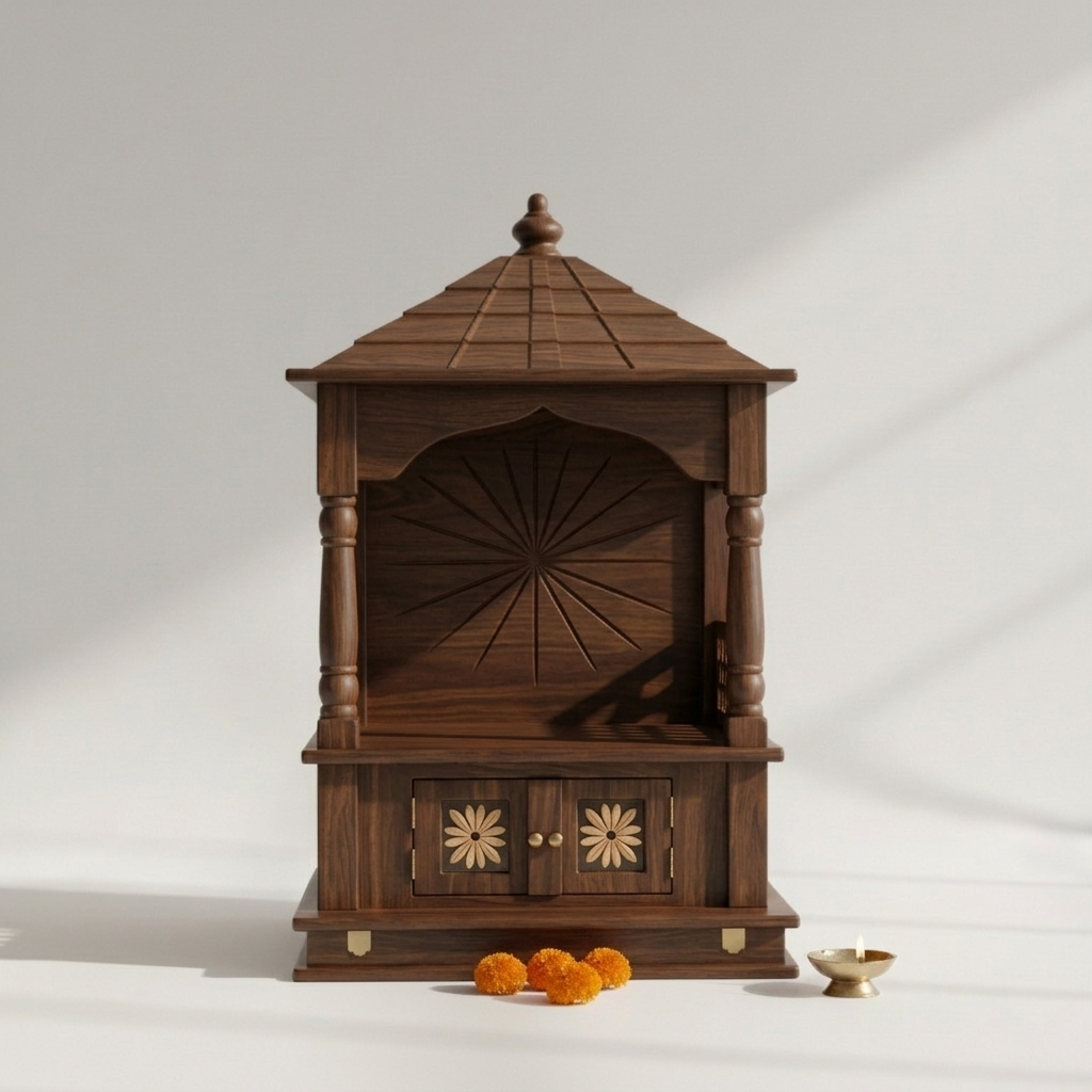 Traditional Temple Mandir with Decorative Carved Panels Temple