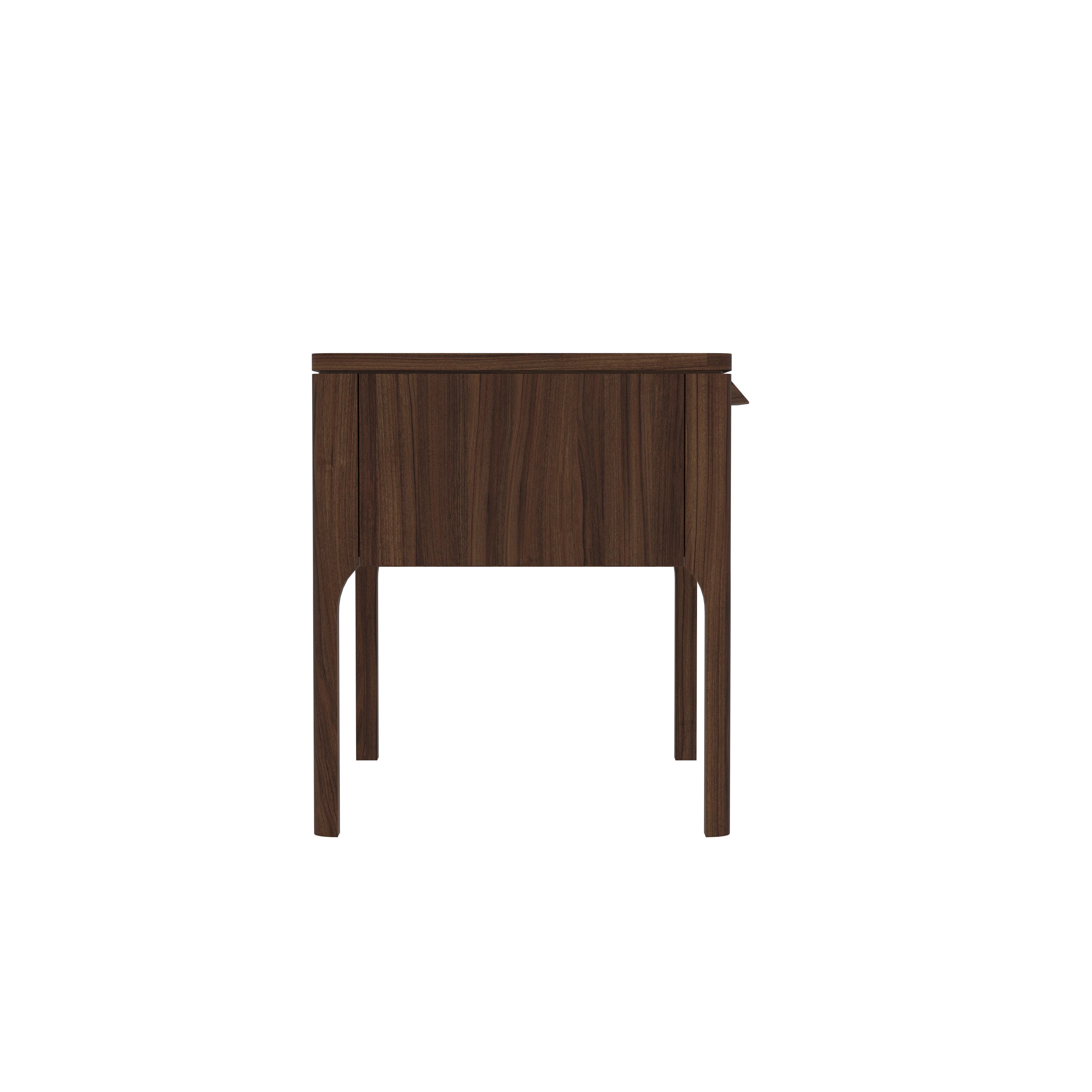 Mid-Century Modern Single Drawer Bedside Table with Recessed Handle Bedside