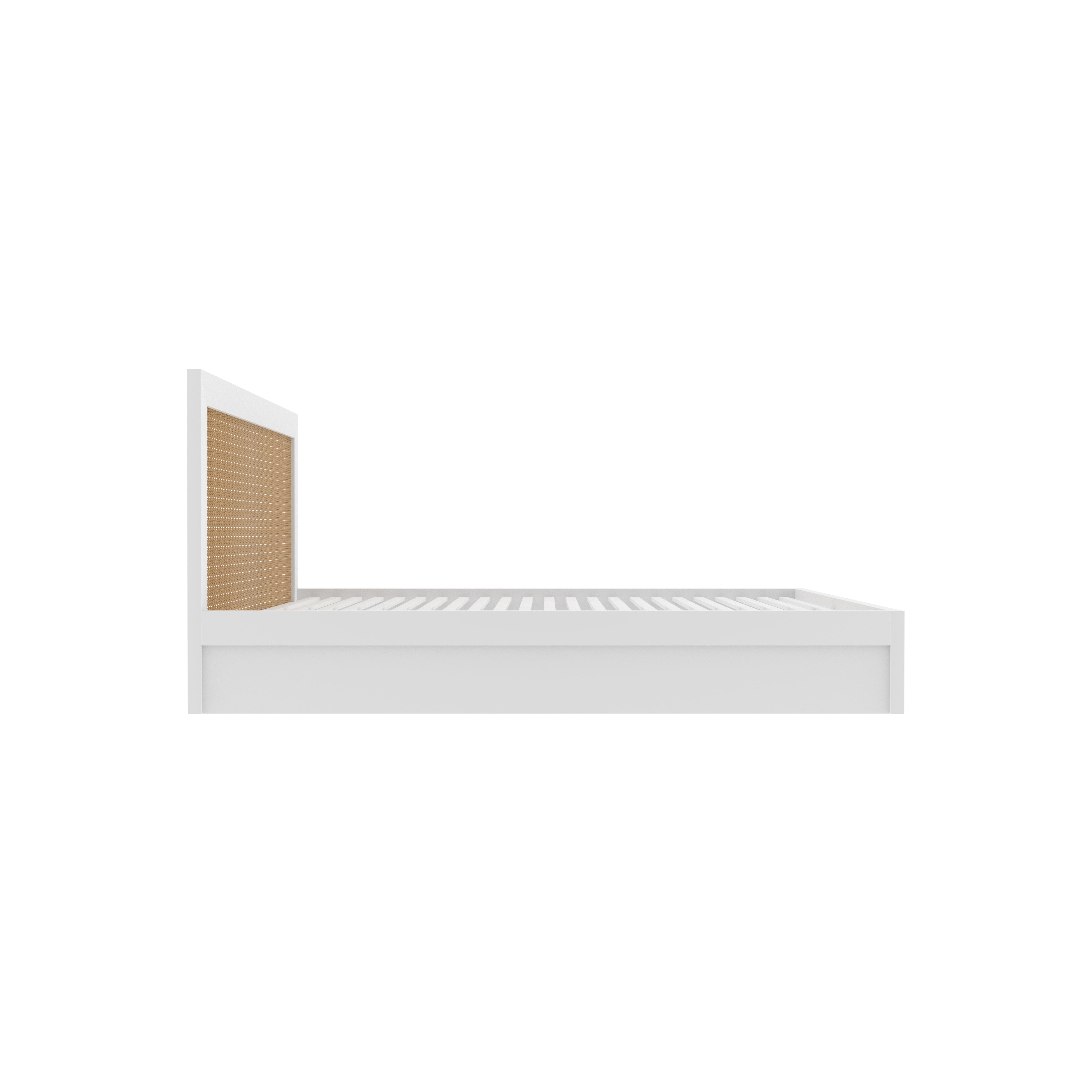 Stockholm Platform Bed with Full Cane Headboard Bed