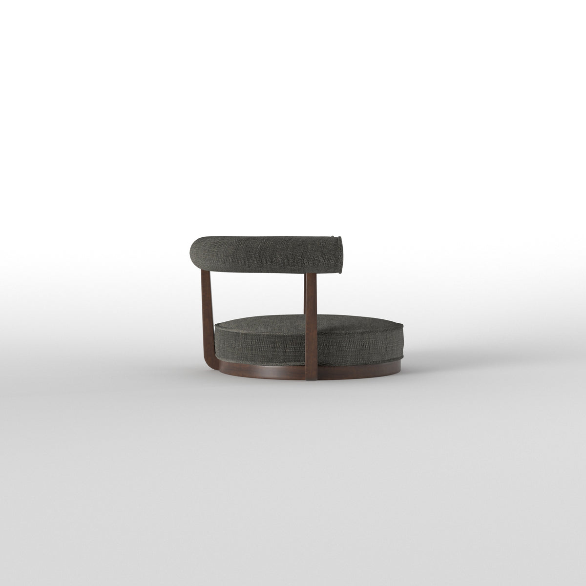 Elongated Oval Dining Table with Curved Low-Profile Seating Japanese Dining Set