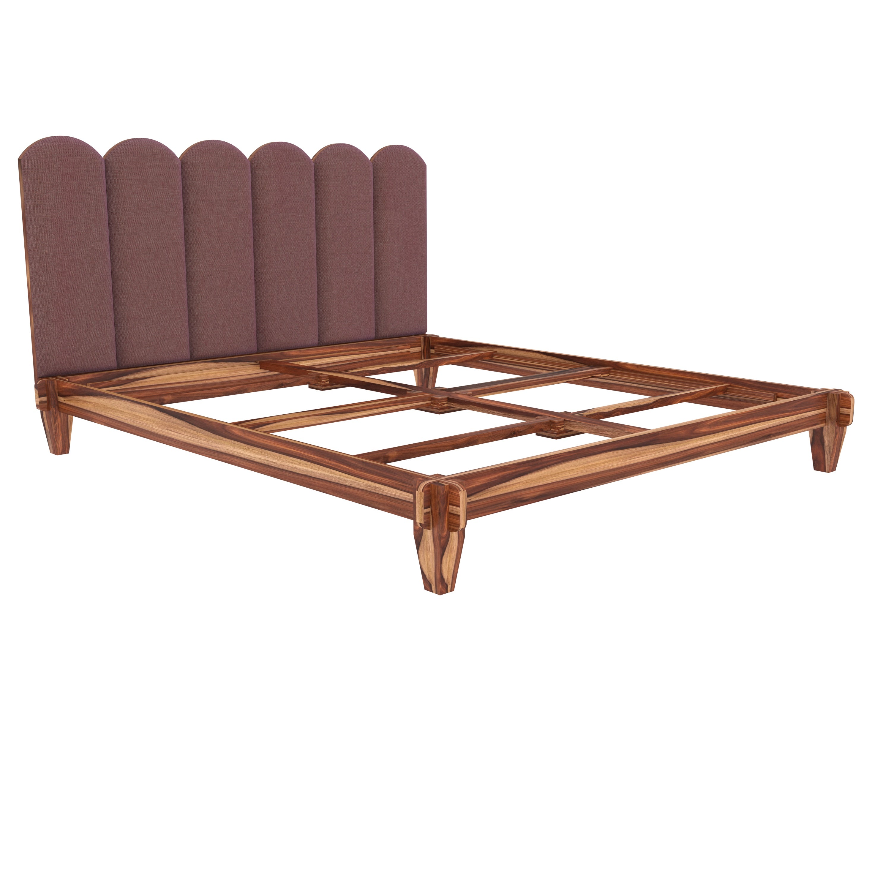 Solid wood upholstered Headboard Classic Design Bed (Sheesham wood) Bed