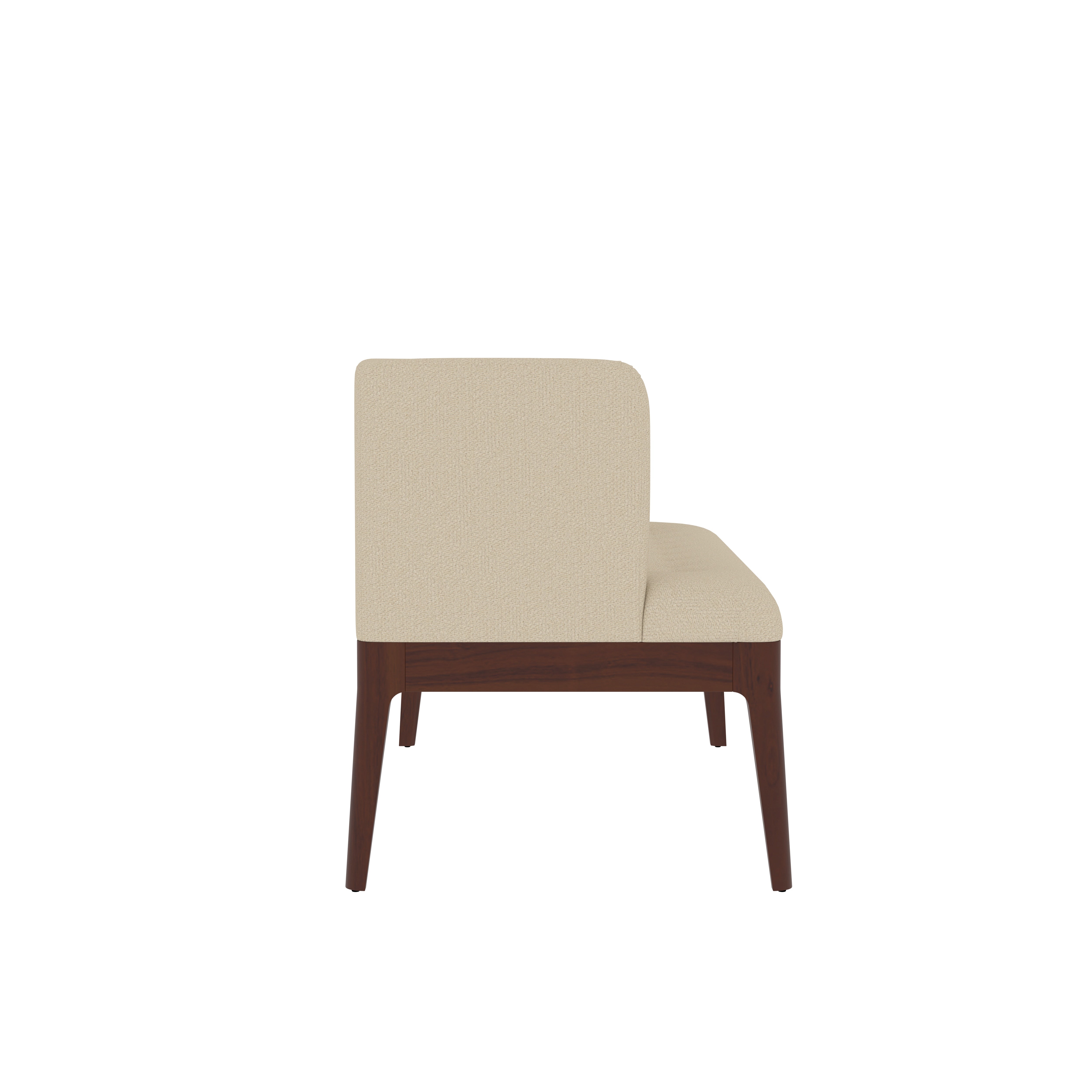 Contemporary Wooden Dining Bench with Beige Upholstery Sofa