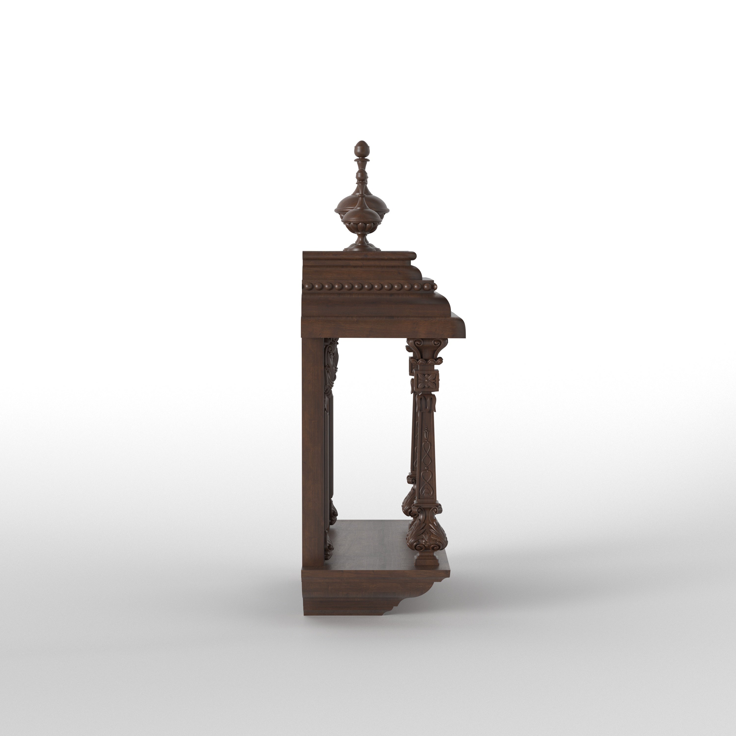 Traditional Wall Mounted Temple Mandir with Ornamental Pillars Temple