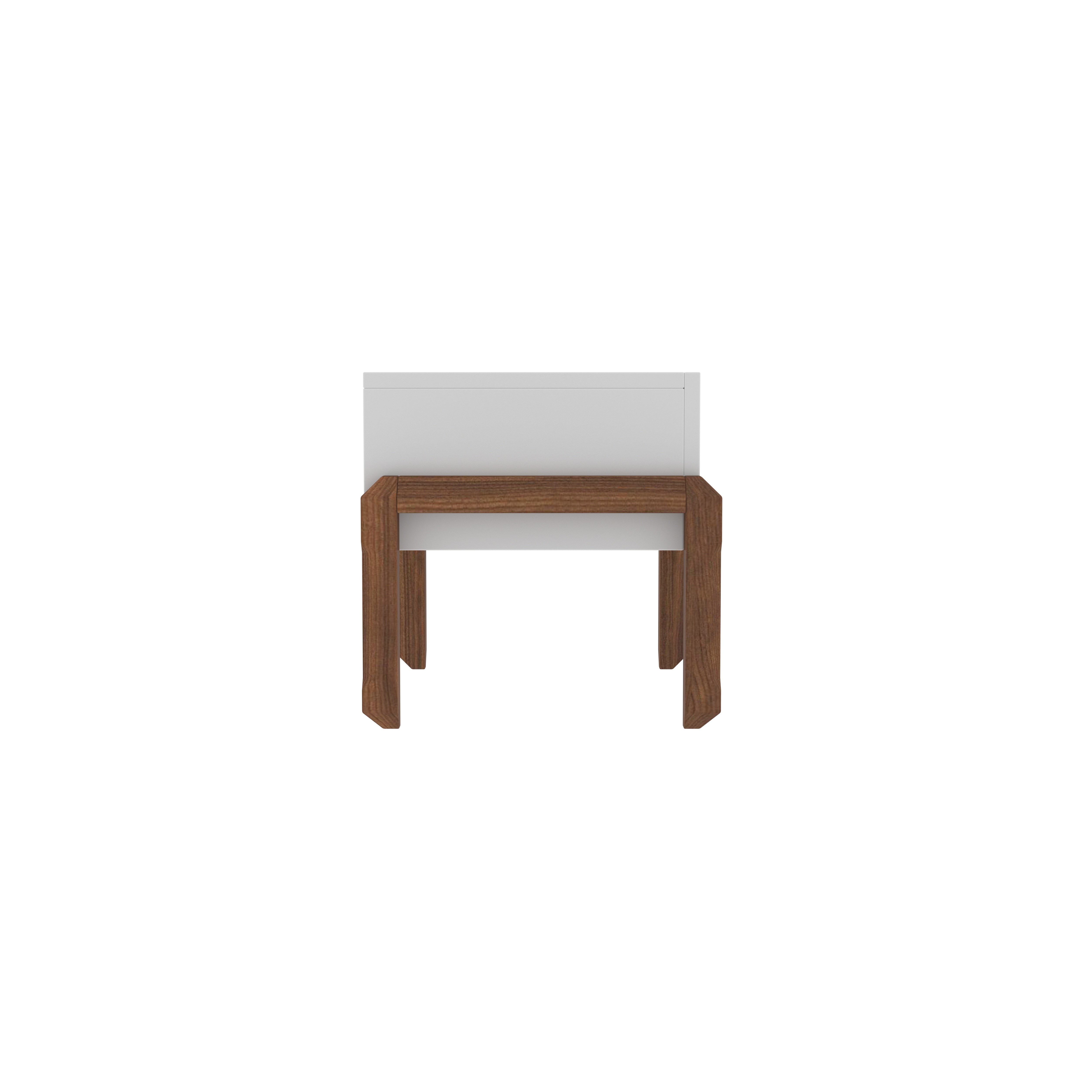 Scandinavian Style Single Drawer Bedside Table with Rounded Edges Bedside