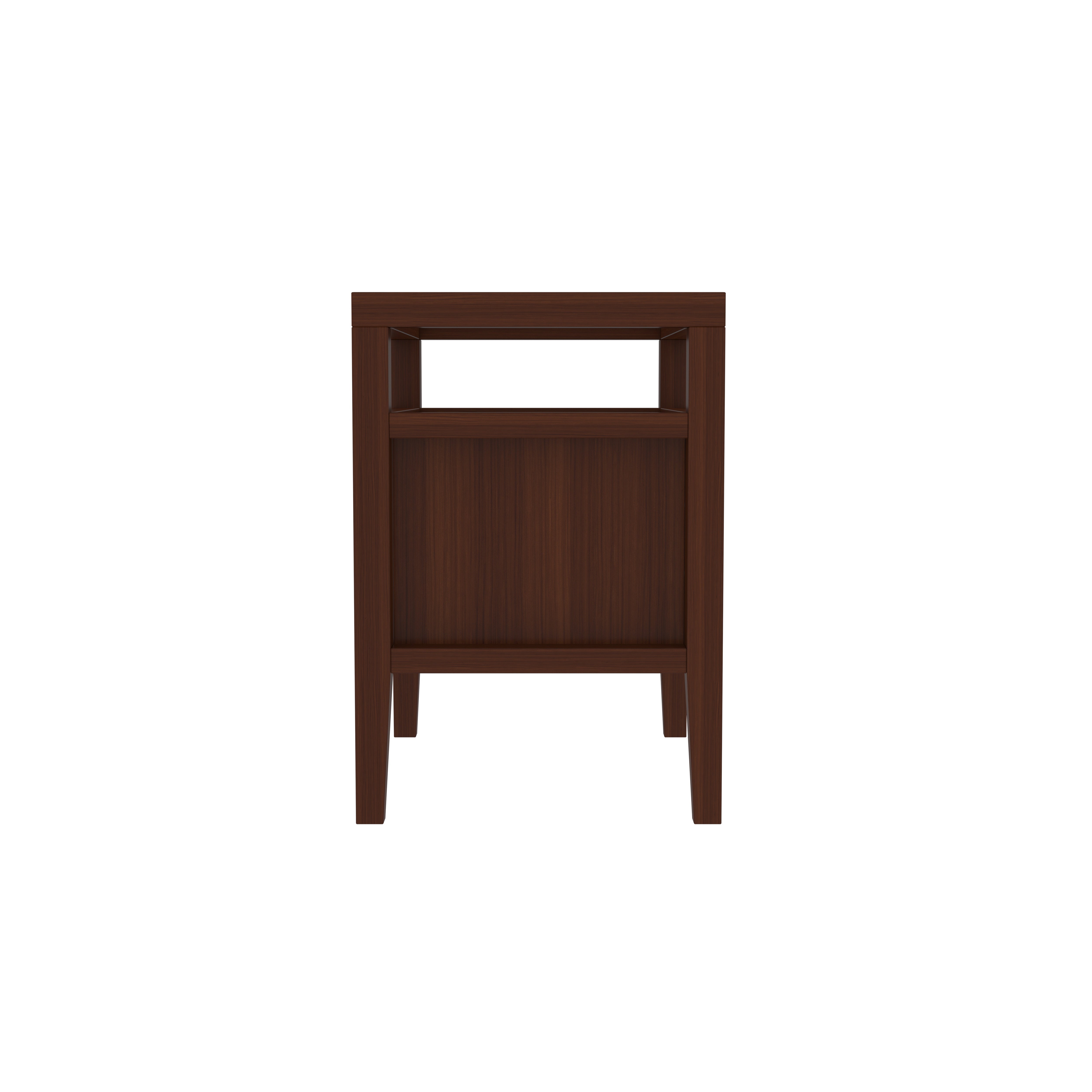 Traditional Three-Drawer Bedside Table with Open Shelf Storage Bedside