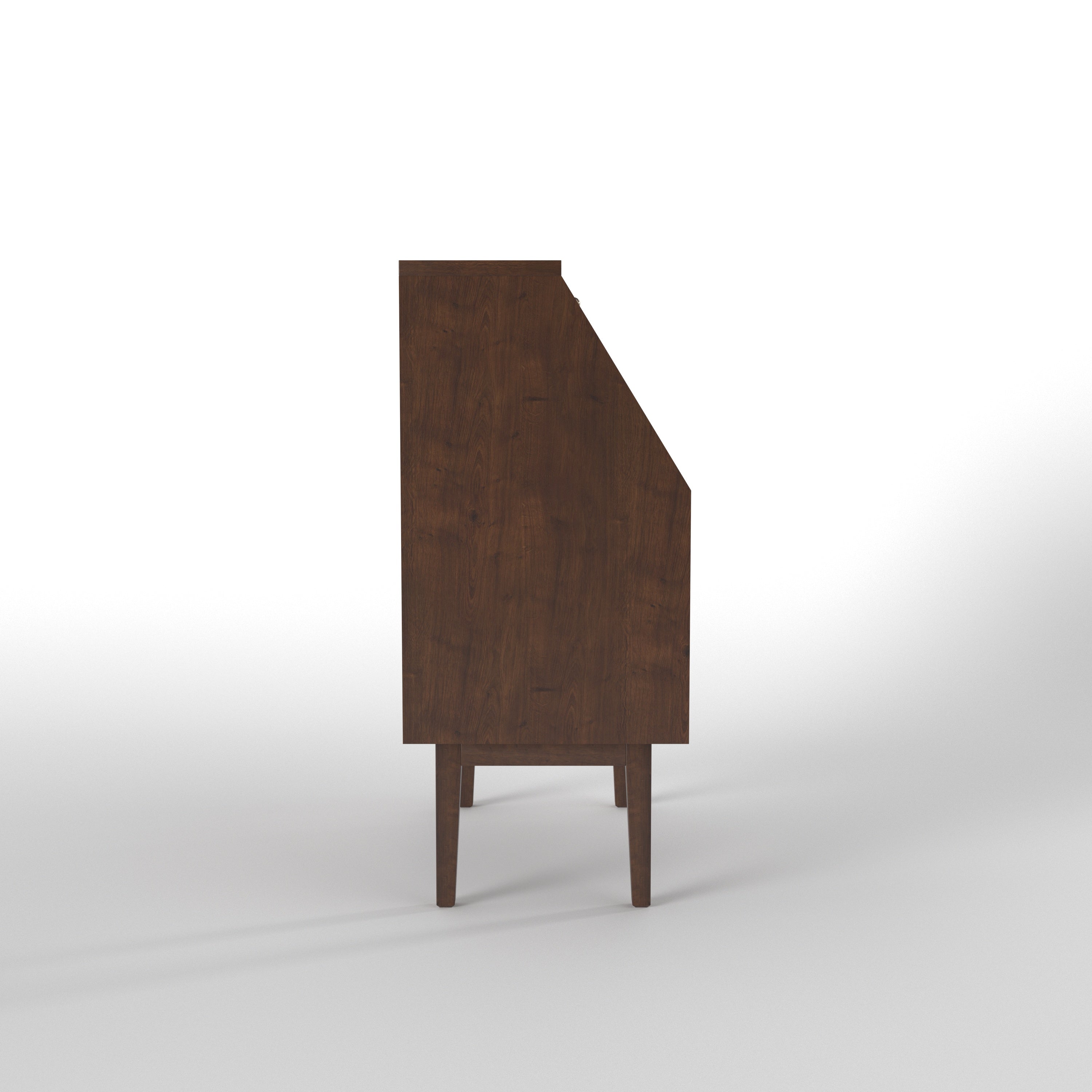 Secretary Desk with Drop-Front Writing Surface & Cubbyholes - Espresso Study Table
