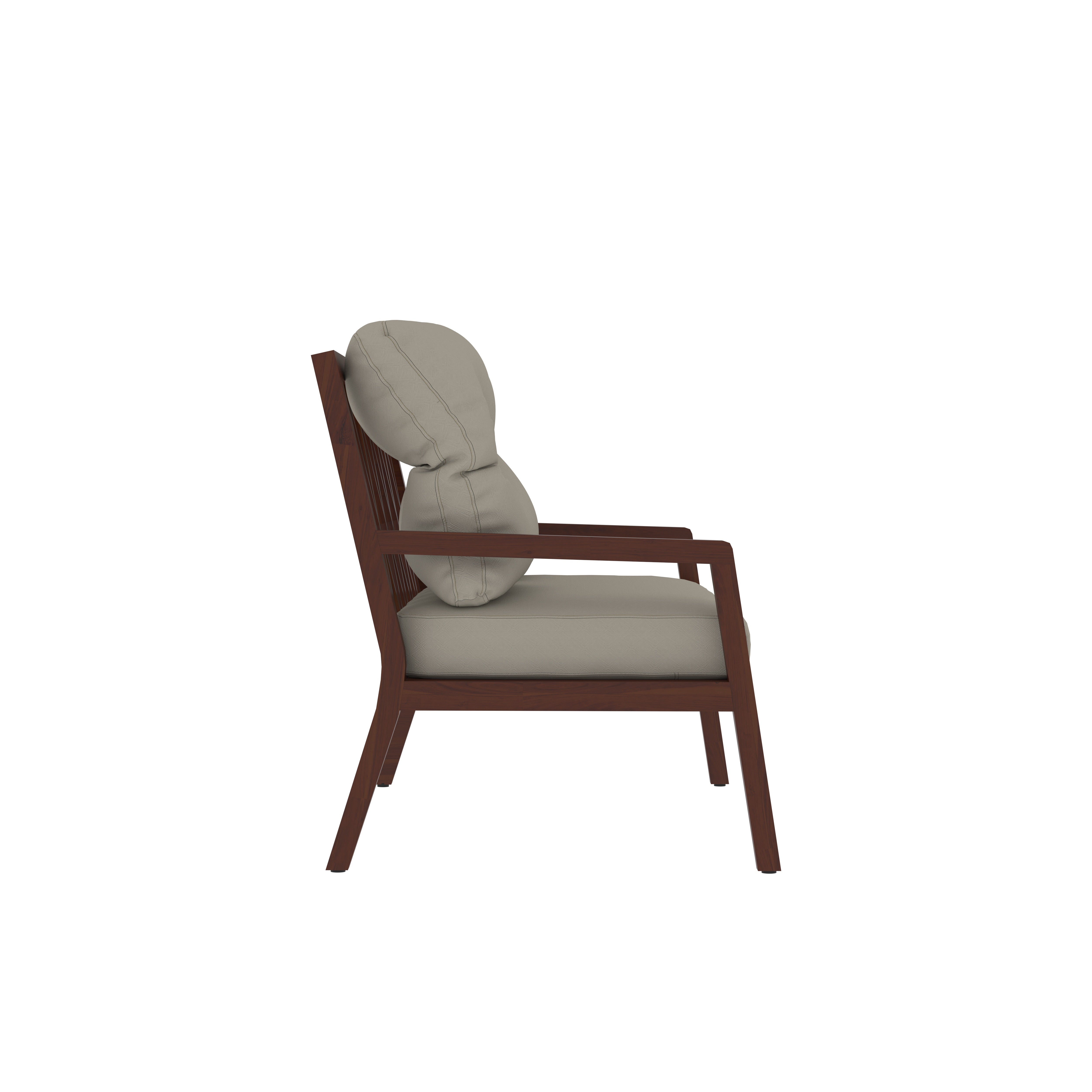 Mid-Century Wooden 2-Seater Sofa with Padded Cushions Sofa