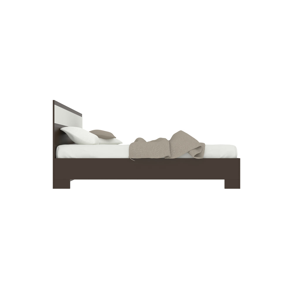 Modern Wooden Bed with Panel Headboard – Sleek and Sturdy Design