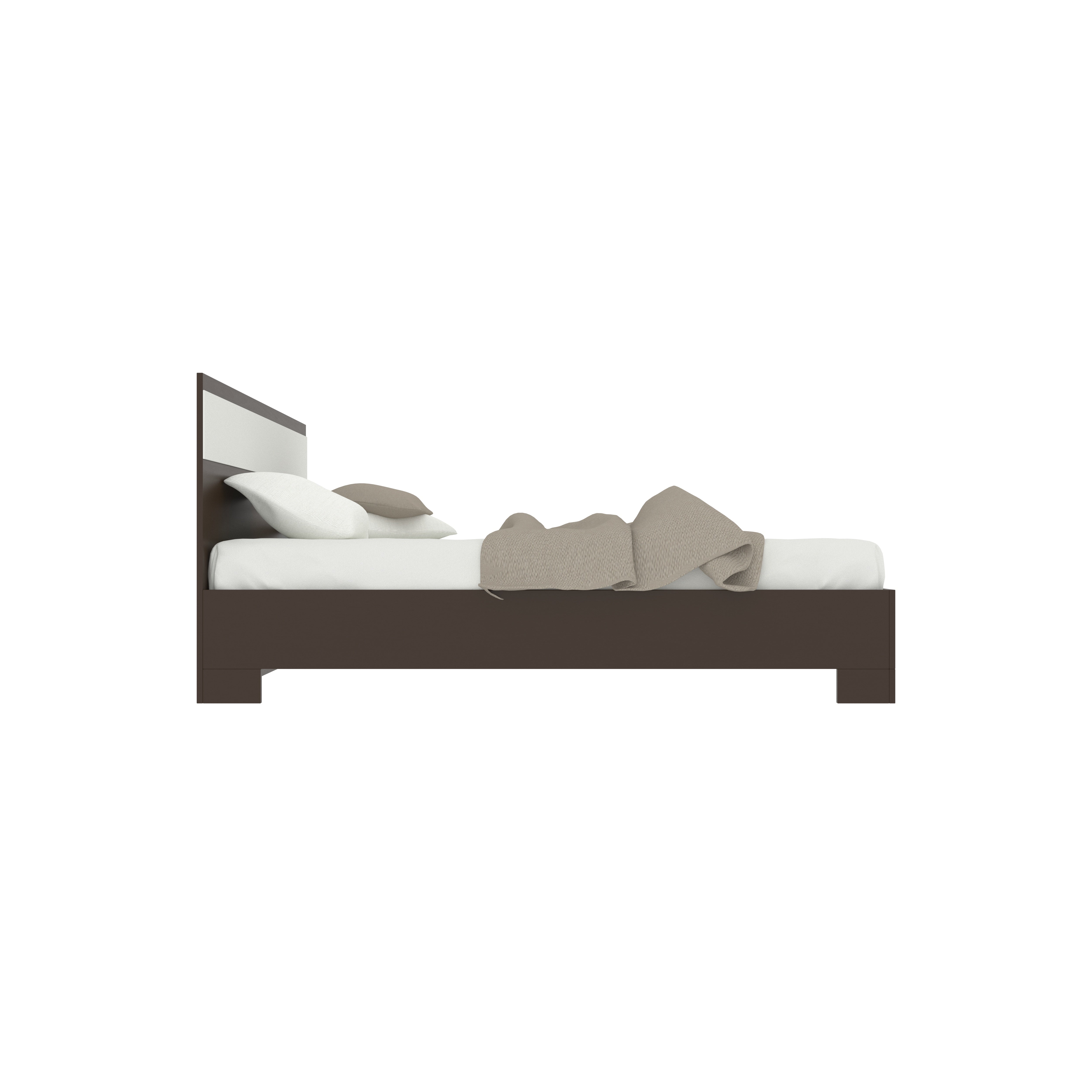 Modern Wooden Bed with Panel Headboard – Sleek and Sturdy Design Bed