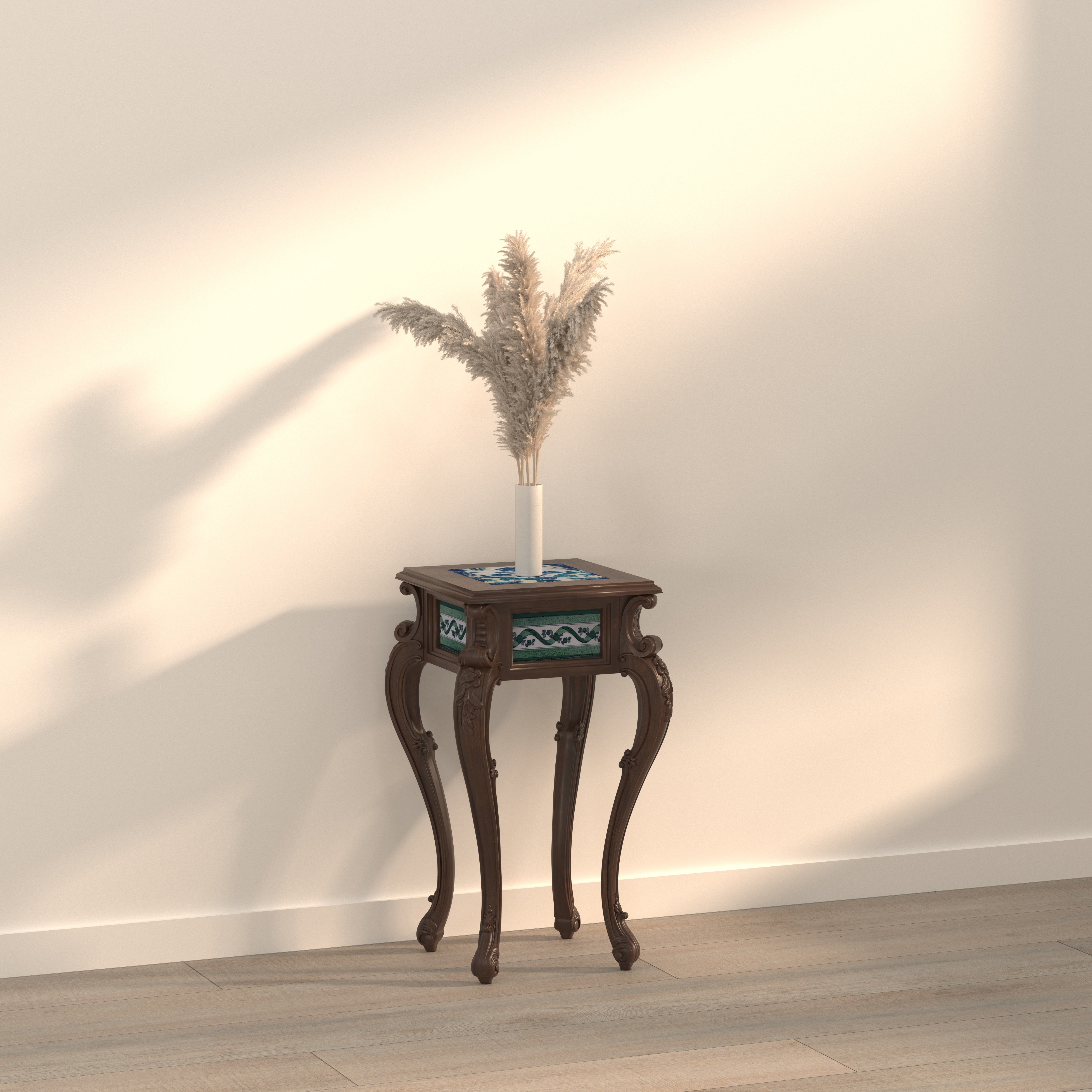 Royal Tile Inlay Accent Table End Table