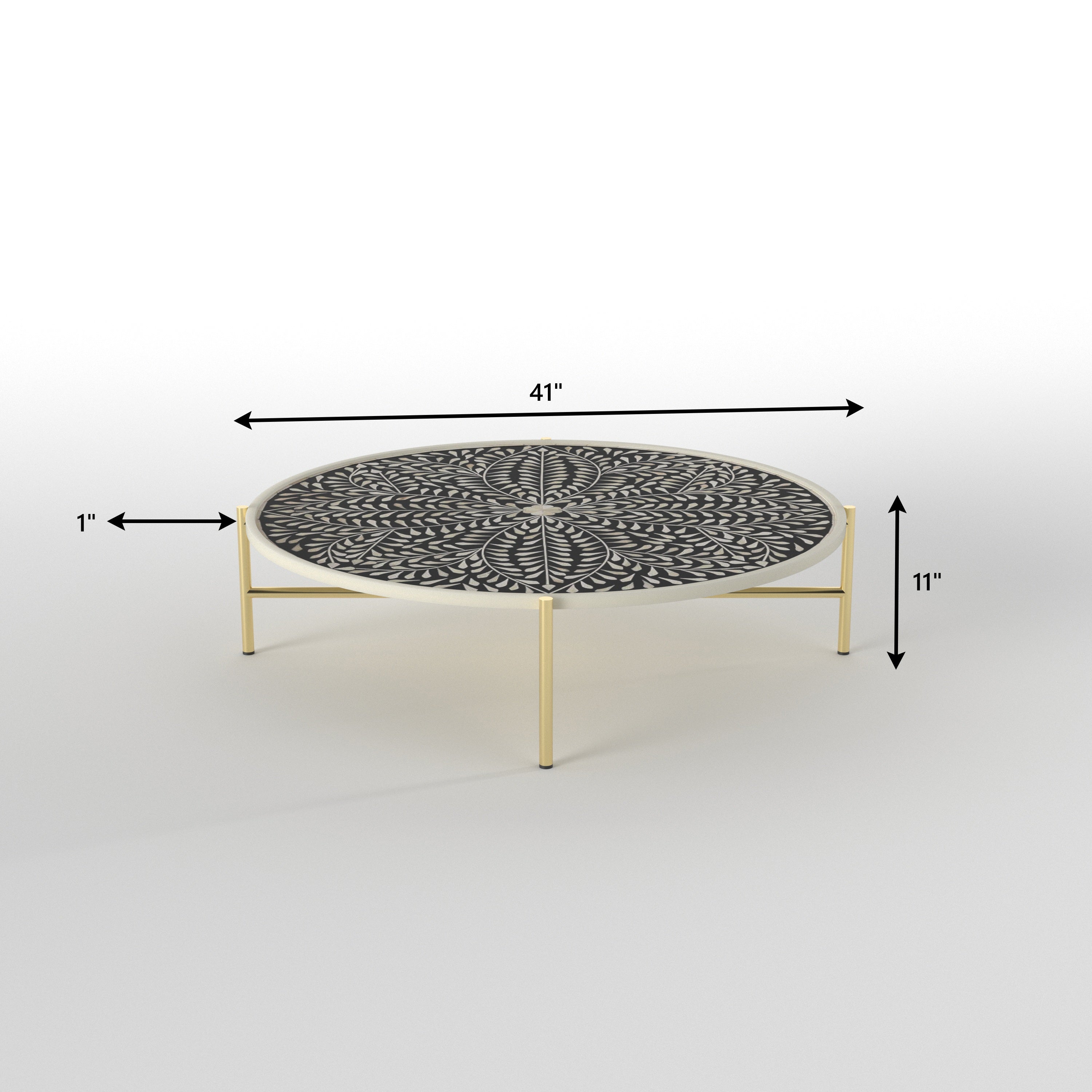 Mandala Pattern Coffee Table - Hand-Painted Indian Art Coffee Table