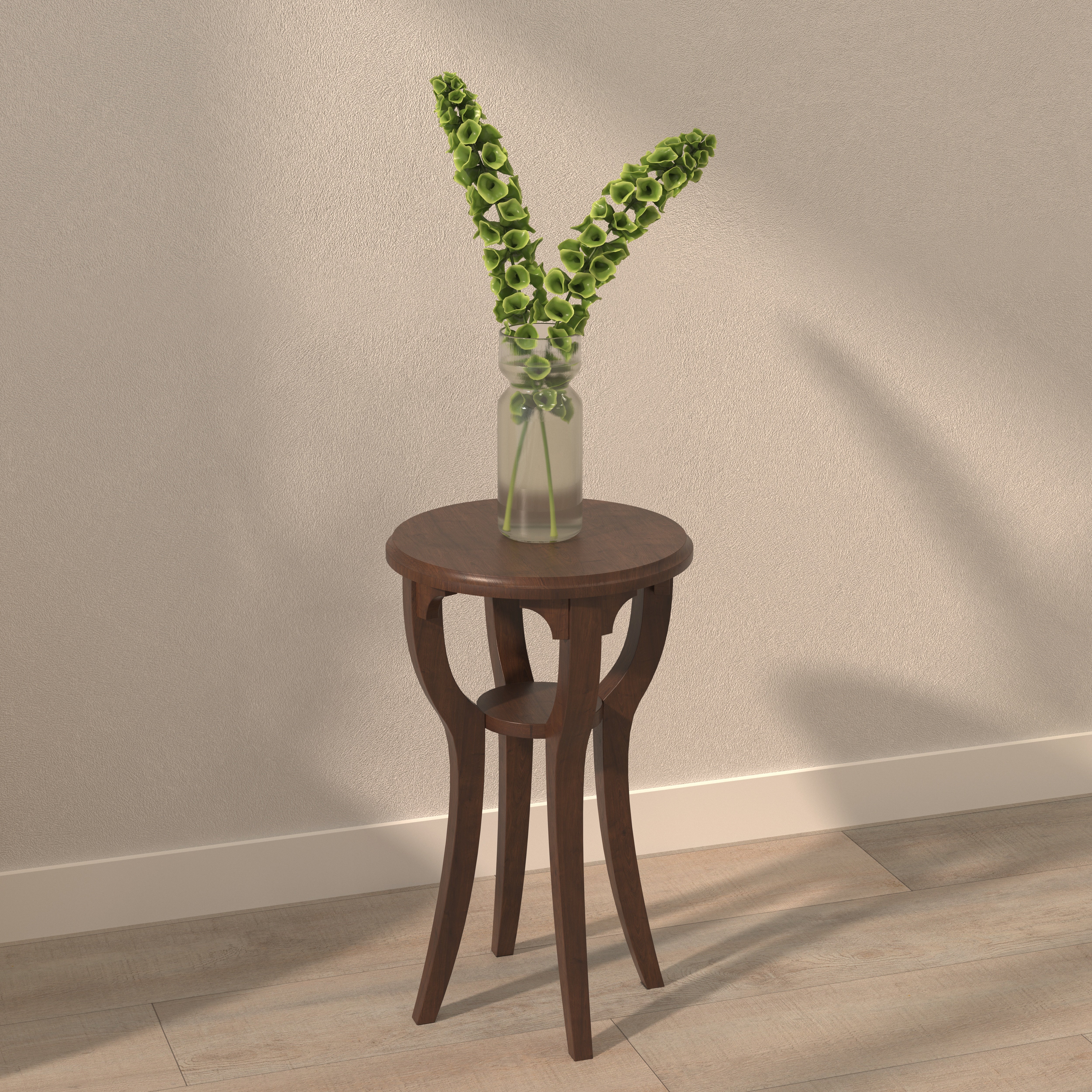Round Side Table with Curved Arched Legs End Table