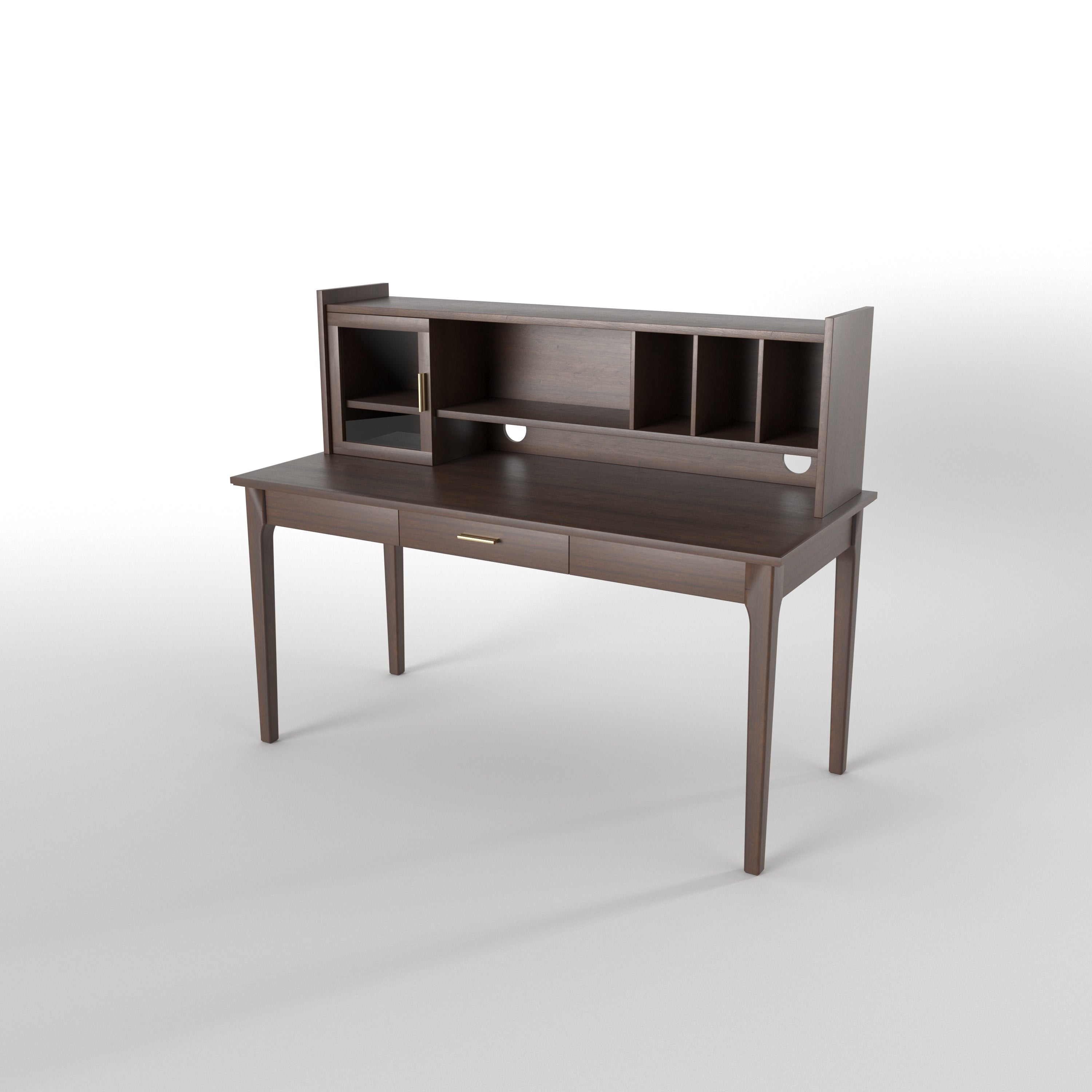 Modern Study Desk with Hutch Storage & Display Cabinet Study Table