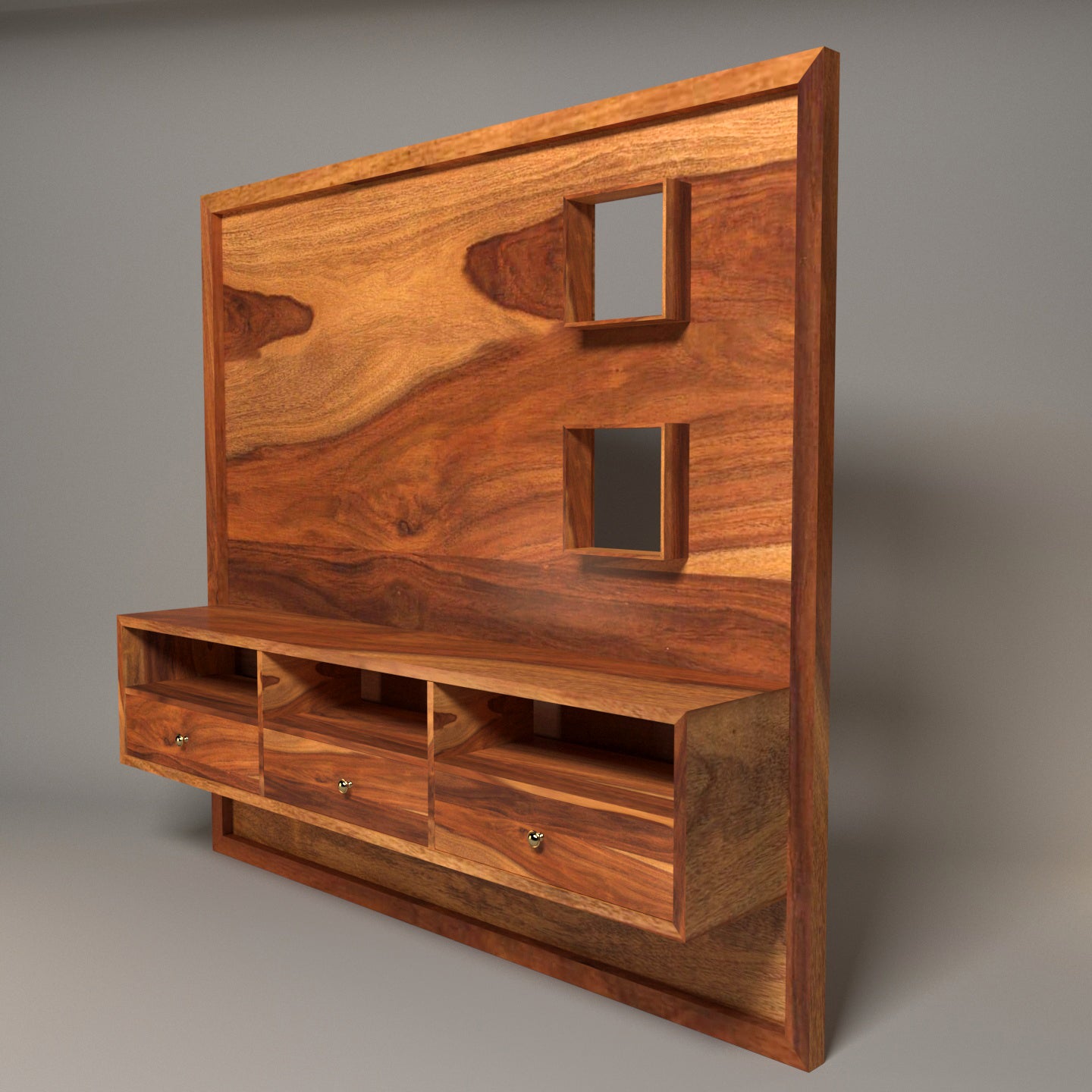 Modern Vintage Style Handmade Wooden TV Unit for Home Tv stand