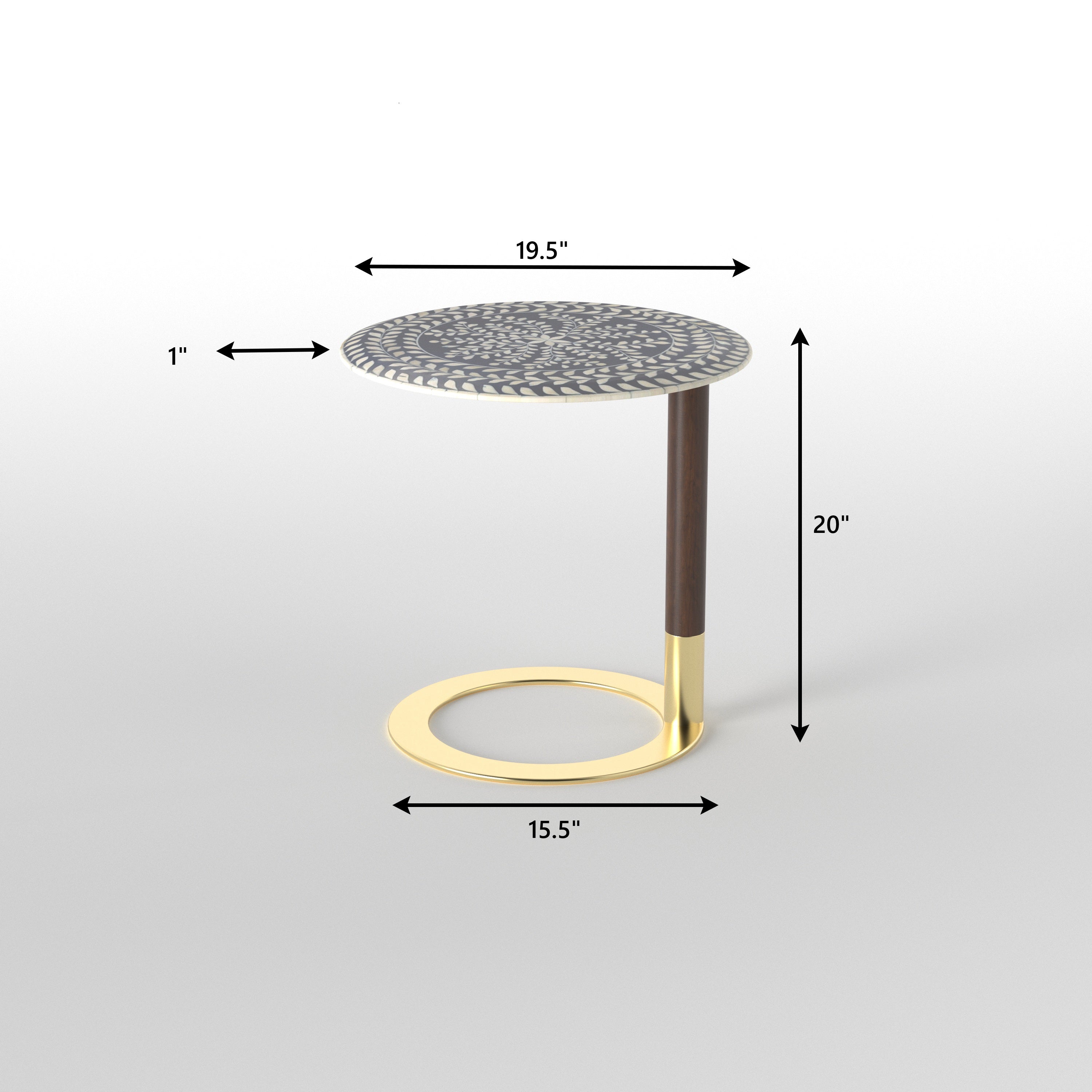Hand-Painted Side Table - Contemporary C-Base Design C Table