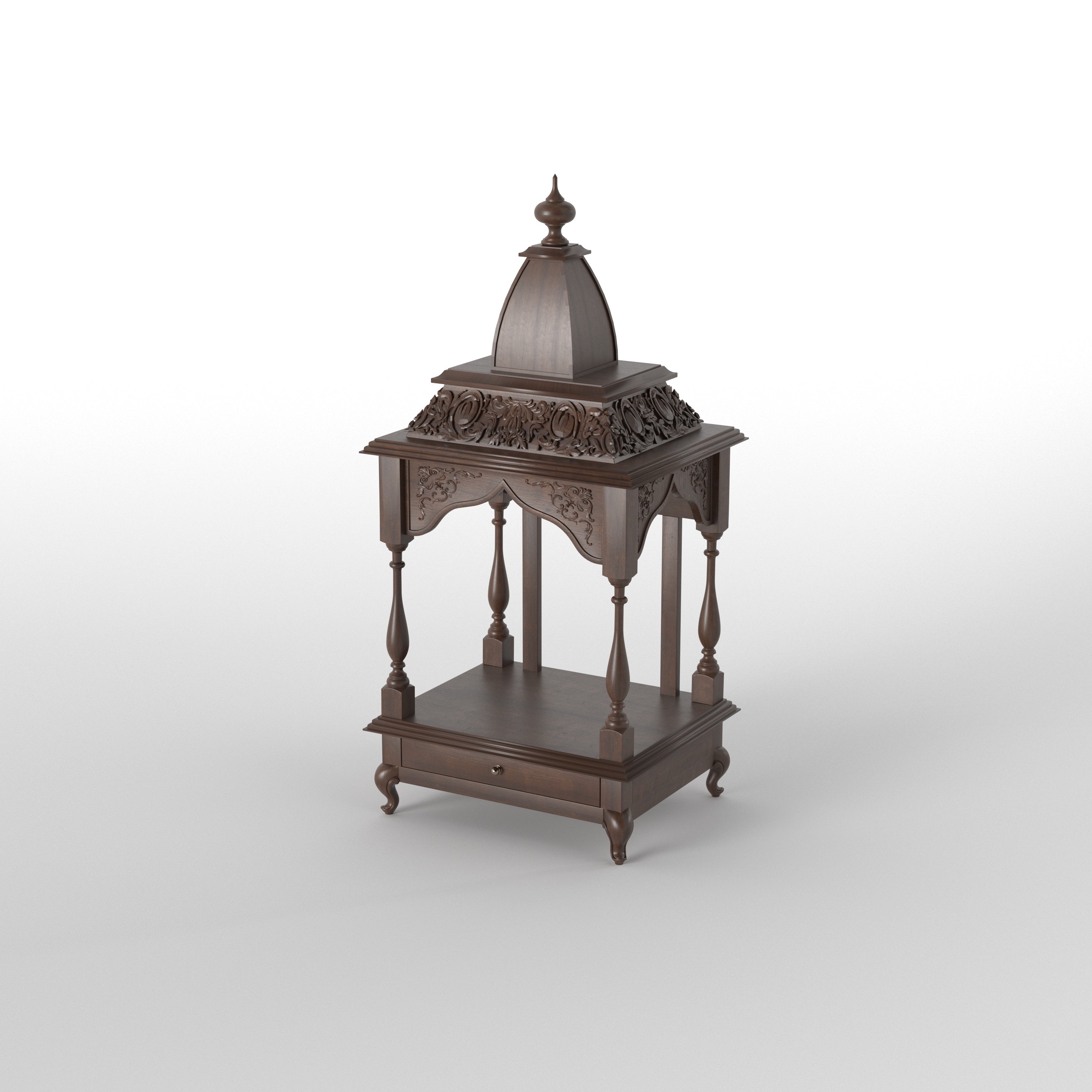 Luxury Tabletop Temple Mandir with Ornamental Dome Design Temple