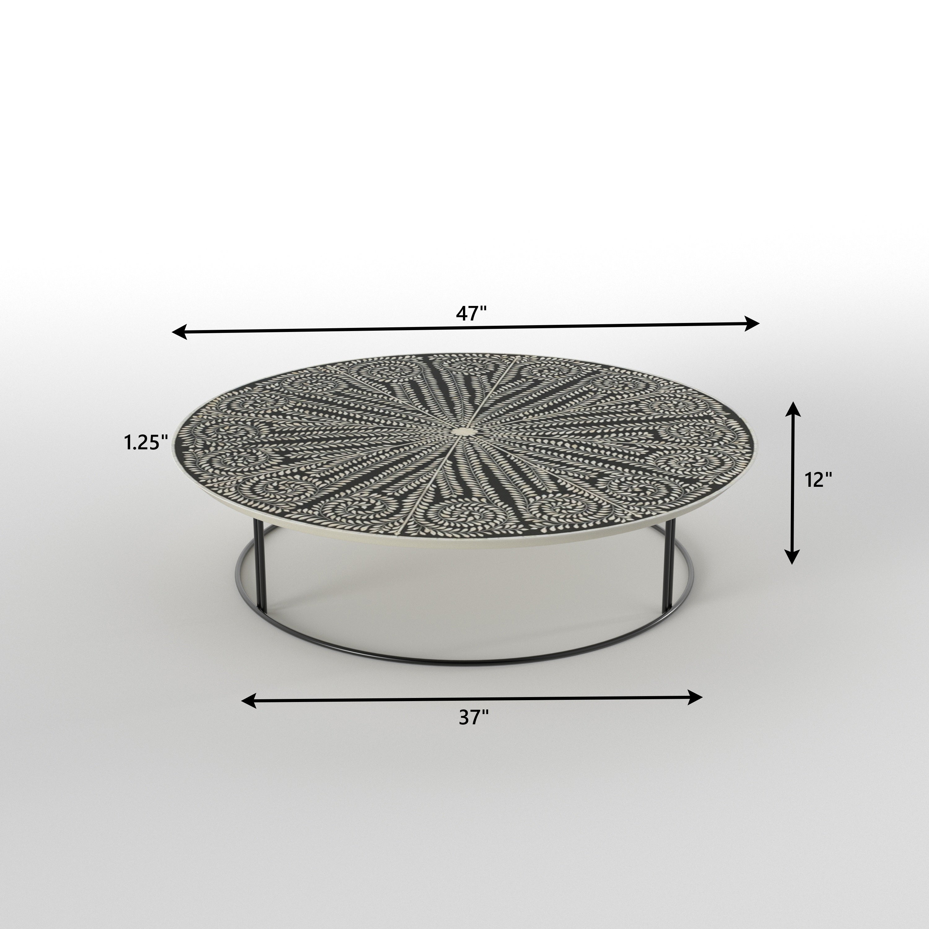 Radial Sunburst Coffee Table - Artisan Painting Design Coffee Table