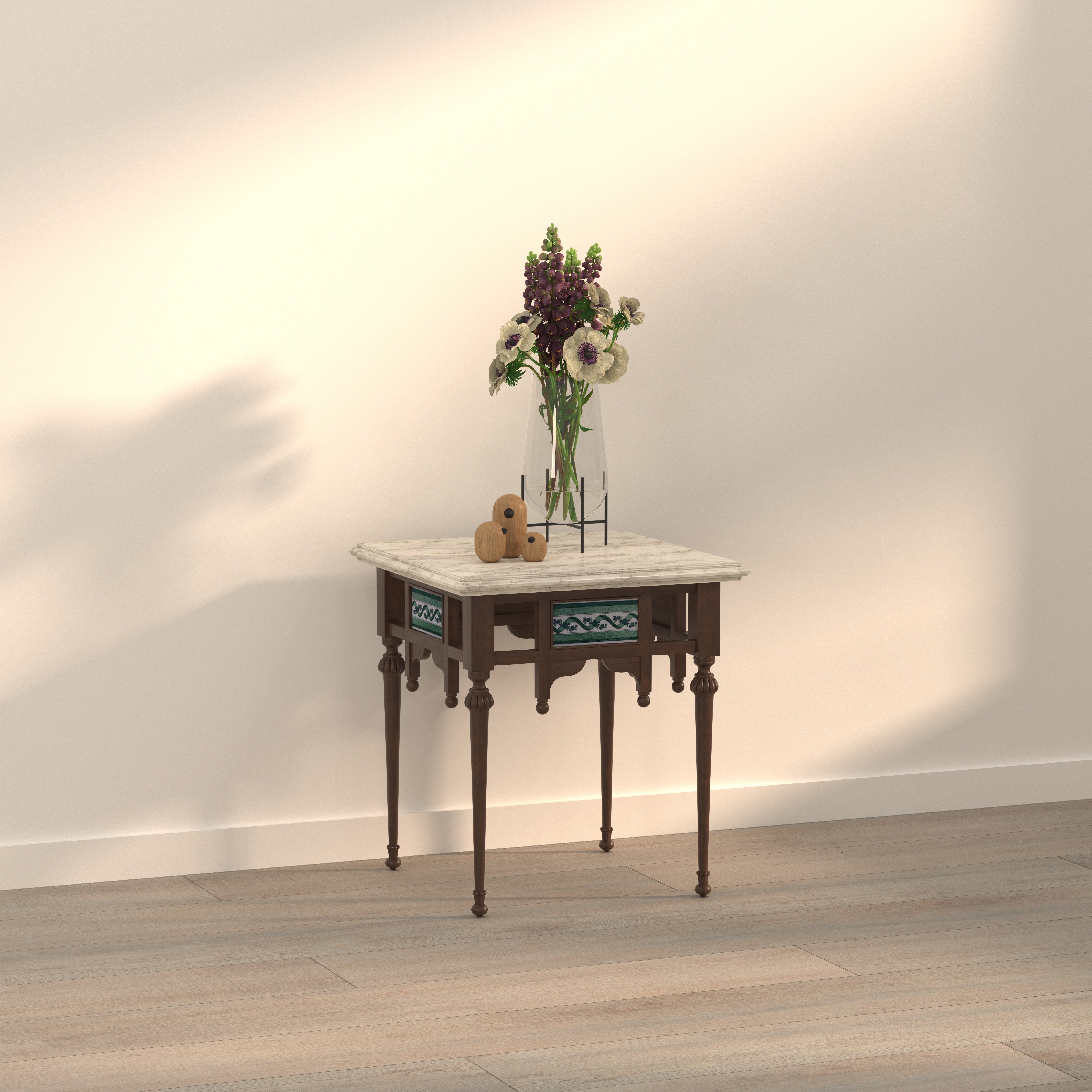 Luxury Accent Table with Decorative Panel Detailing End Table