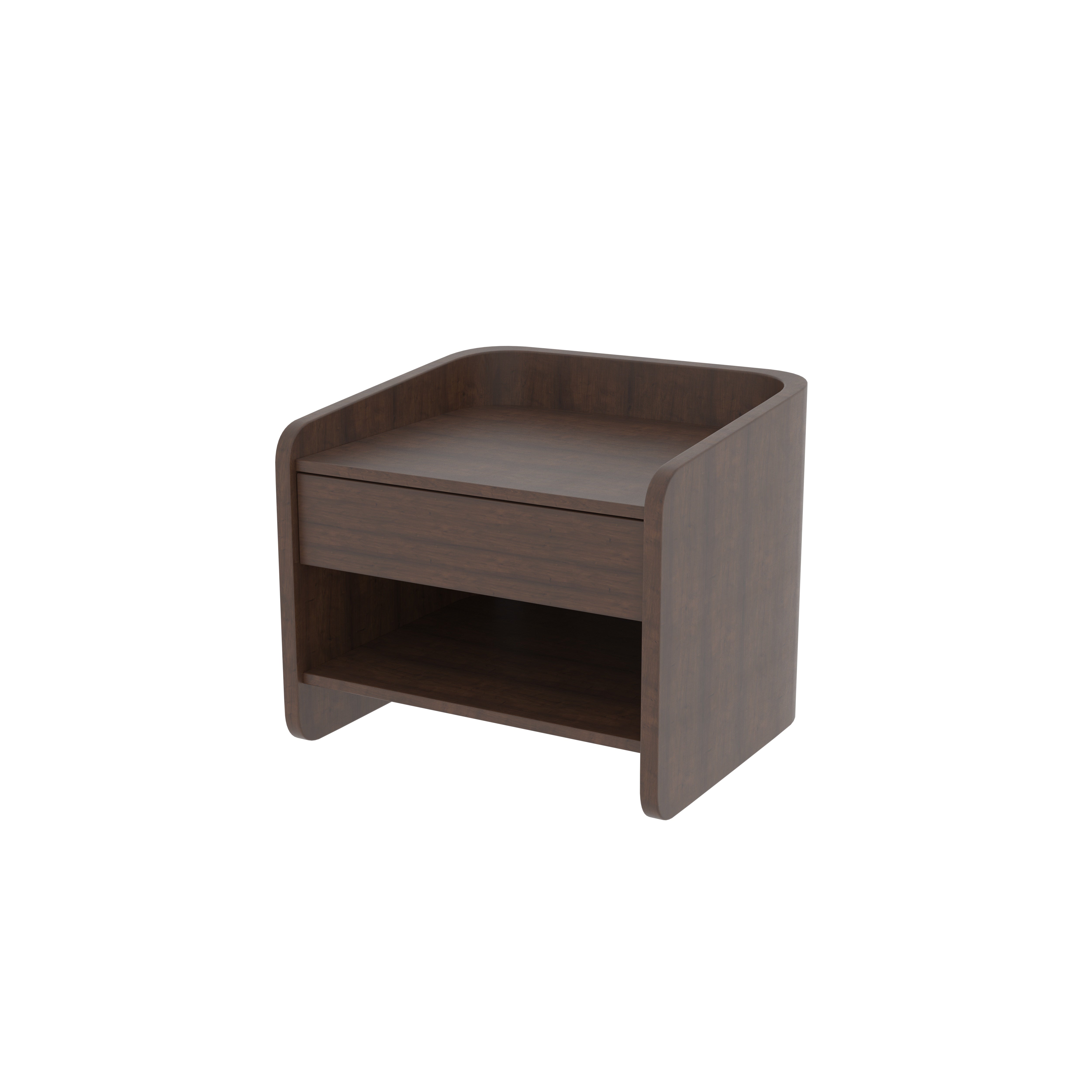 Modern Bedside Table with Single Drawer and Open Shelf Storage Bedside