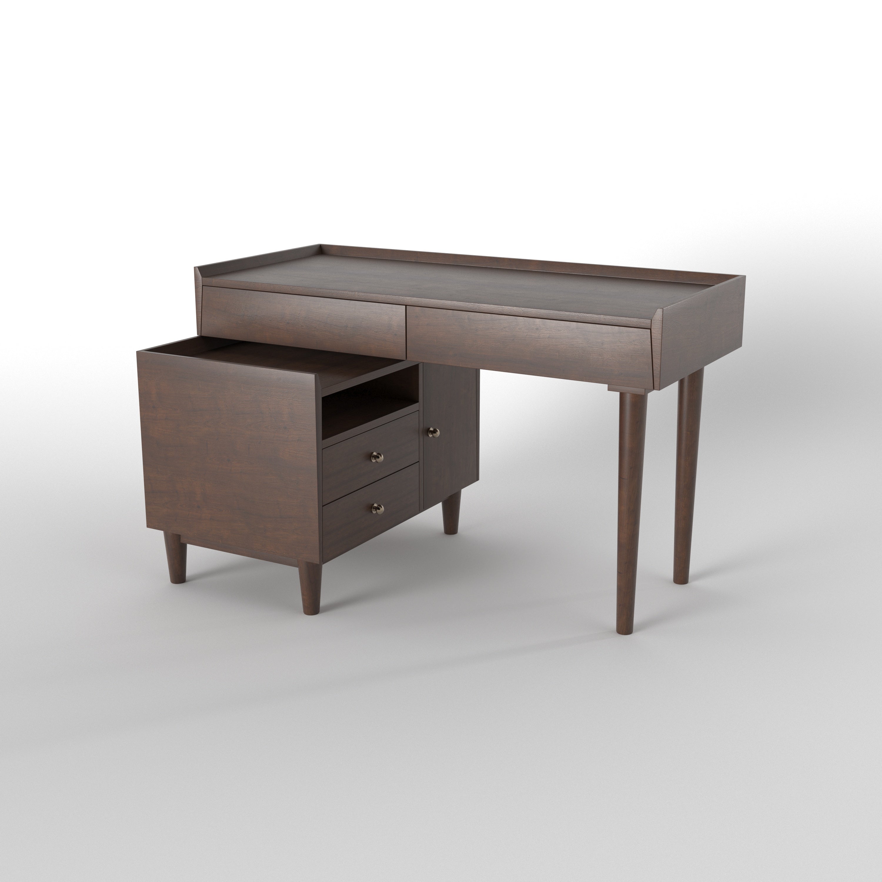 Minimalist Writing Desk with Integrated Storage Cabinet Study Table