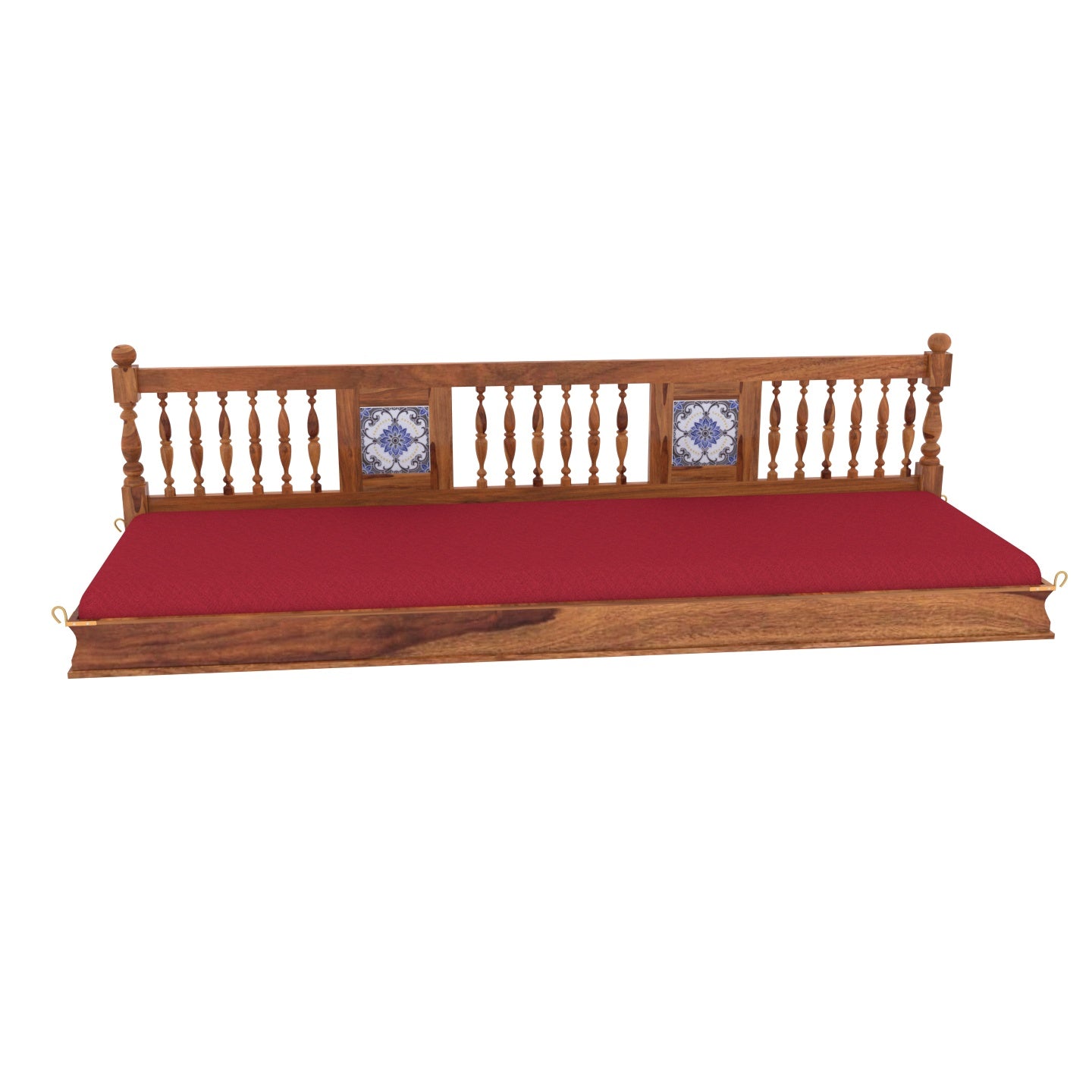 Classic Flower Tiled Modern Wooden Swing for Home Swing