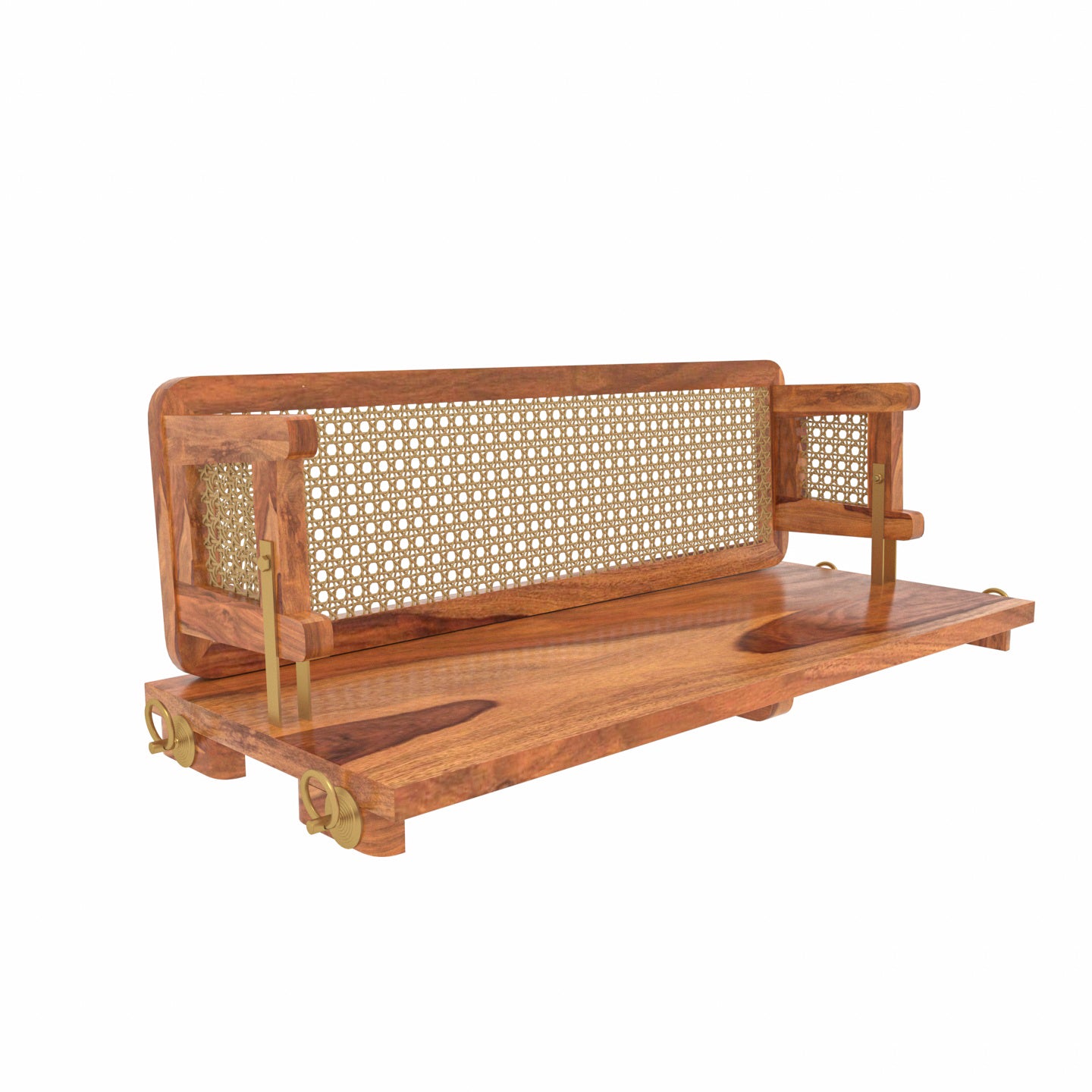 Classic Reversible Cane Back Wooden Handmade Swing for Home Swing