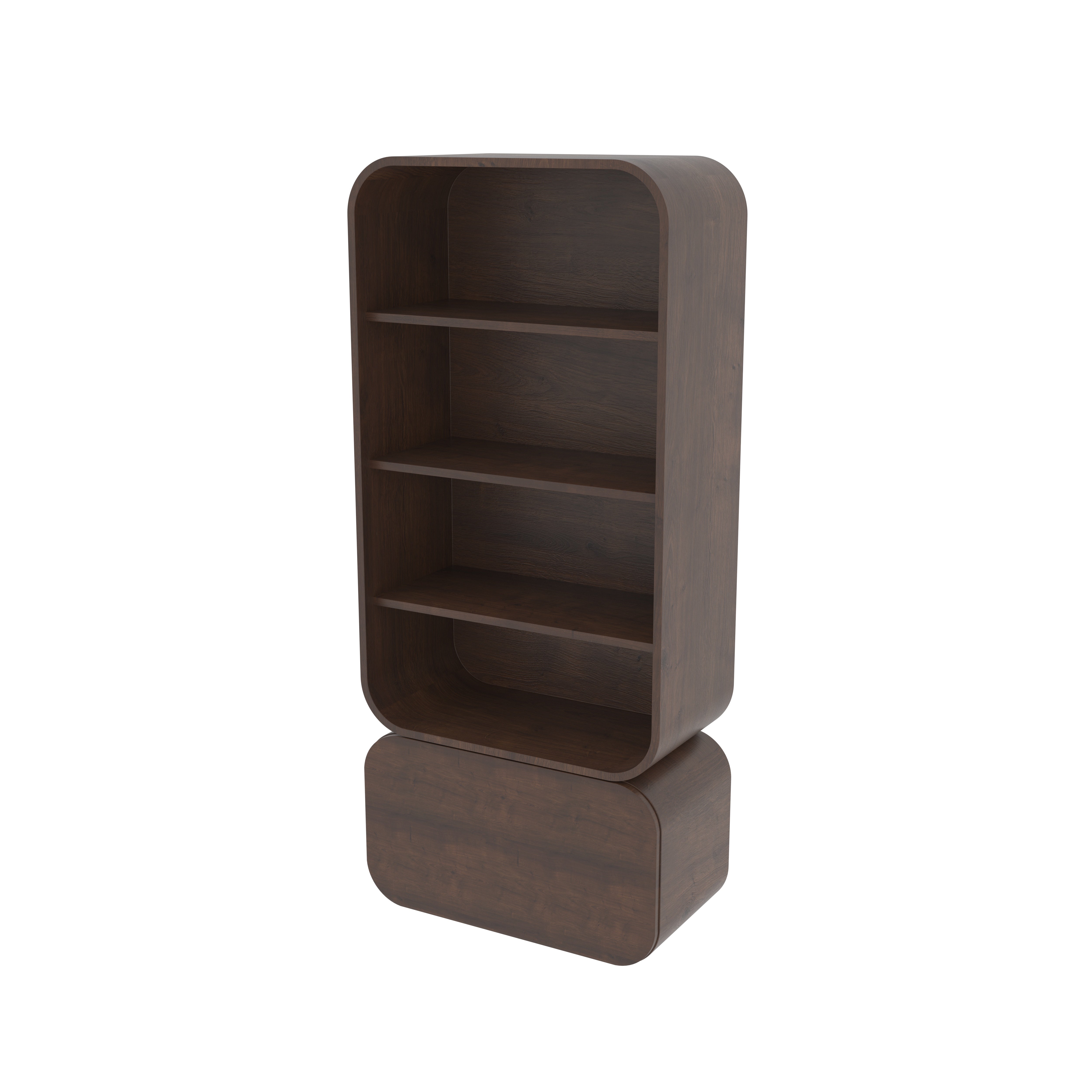 Novarro Luxe European Designer Wardrobe with Curved Display Shelves and Contemporary Storage Base Wardrobe