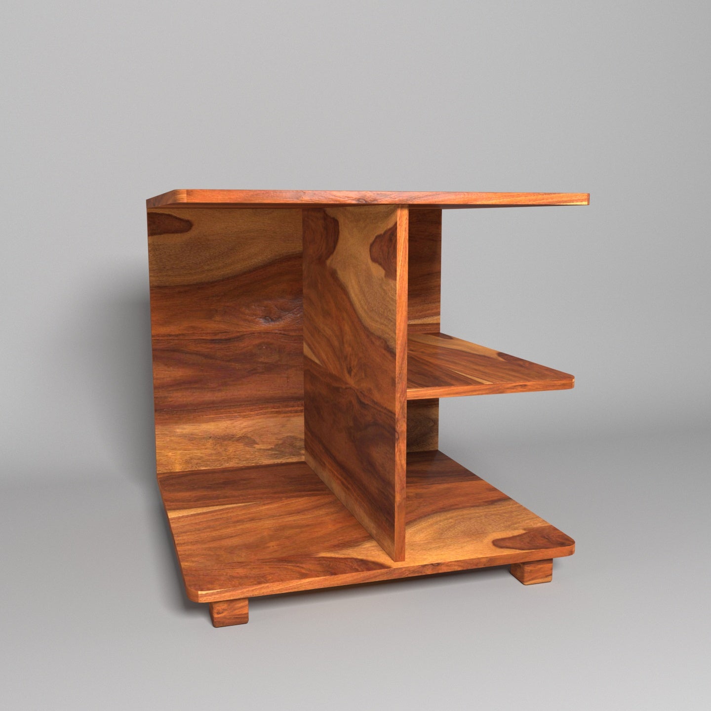 Modern Attractive Sheesham Wooden Book Rack for Home End Table