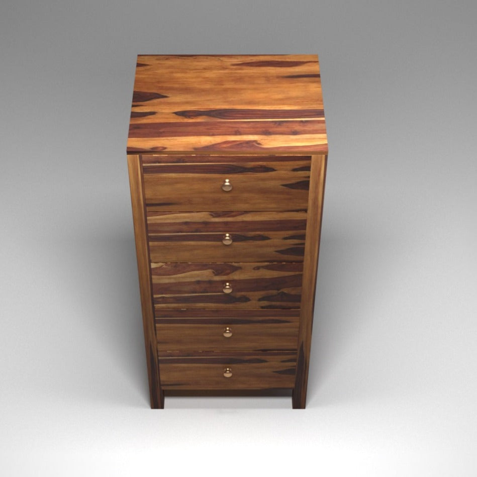 Elegant Solid Five-Drawer Sheesham Chest for Timeless Storage Solutions Drawer's Chest