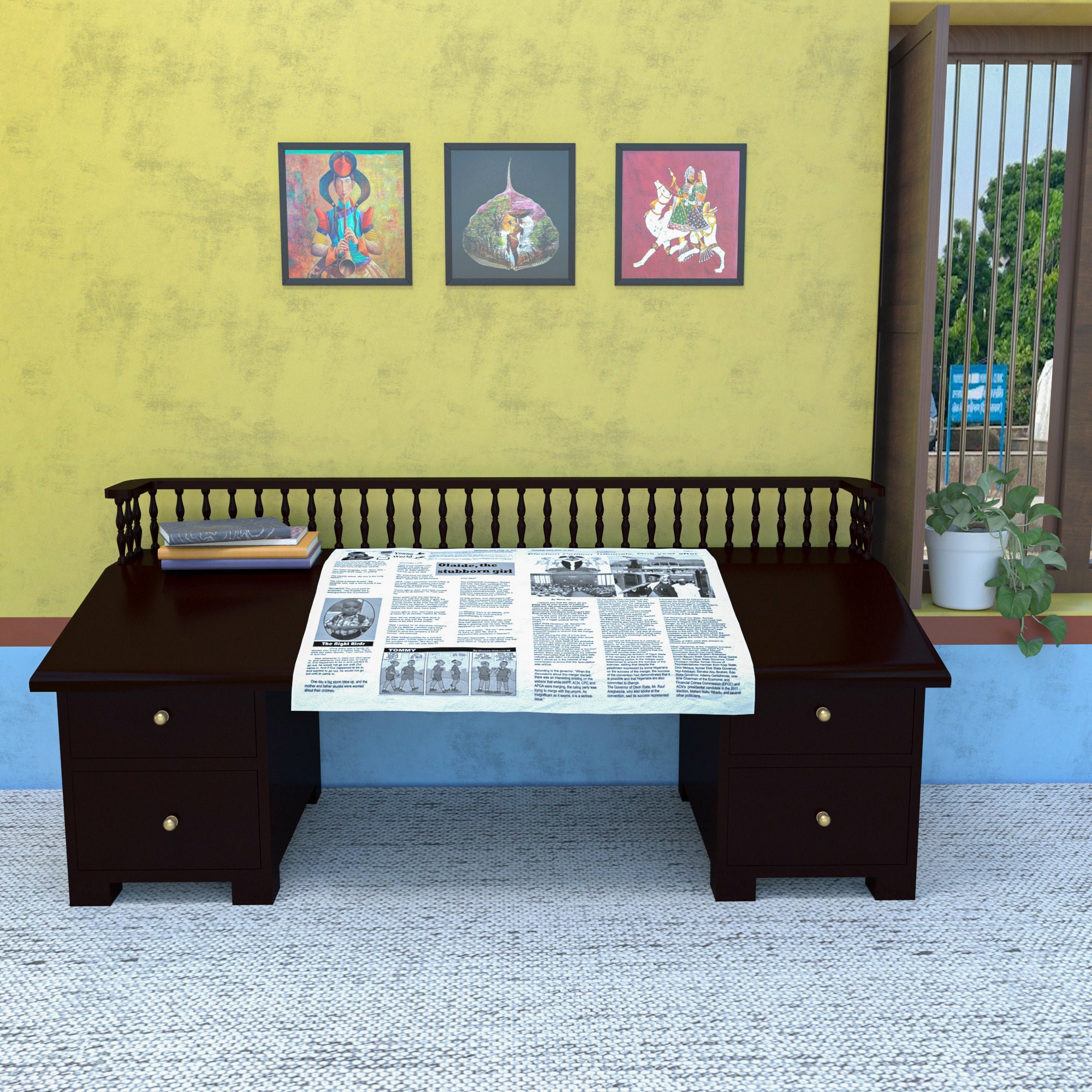 Southern Dark Multistorage Wooden Handmade Lapdesk Lapdesk