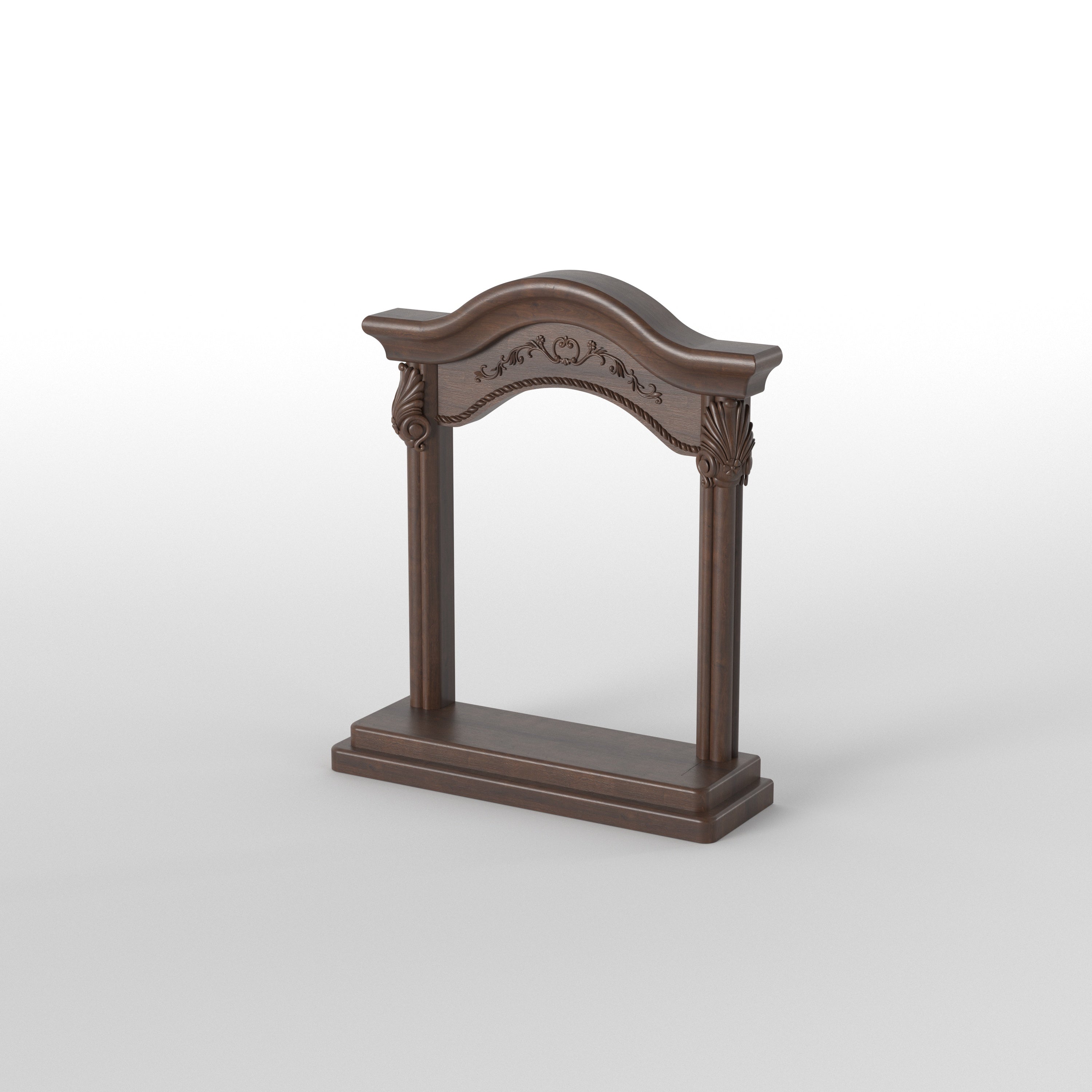 Elegant Wall Mounted Temple Shelf with Decorative Arch Temple