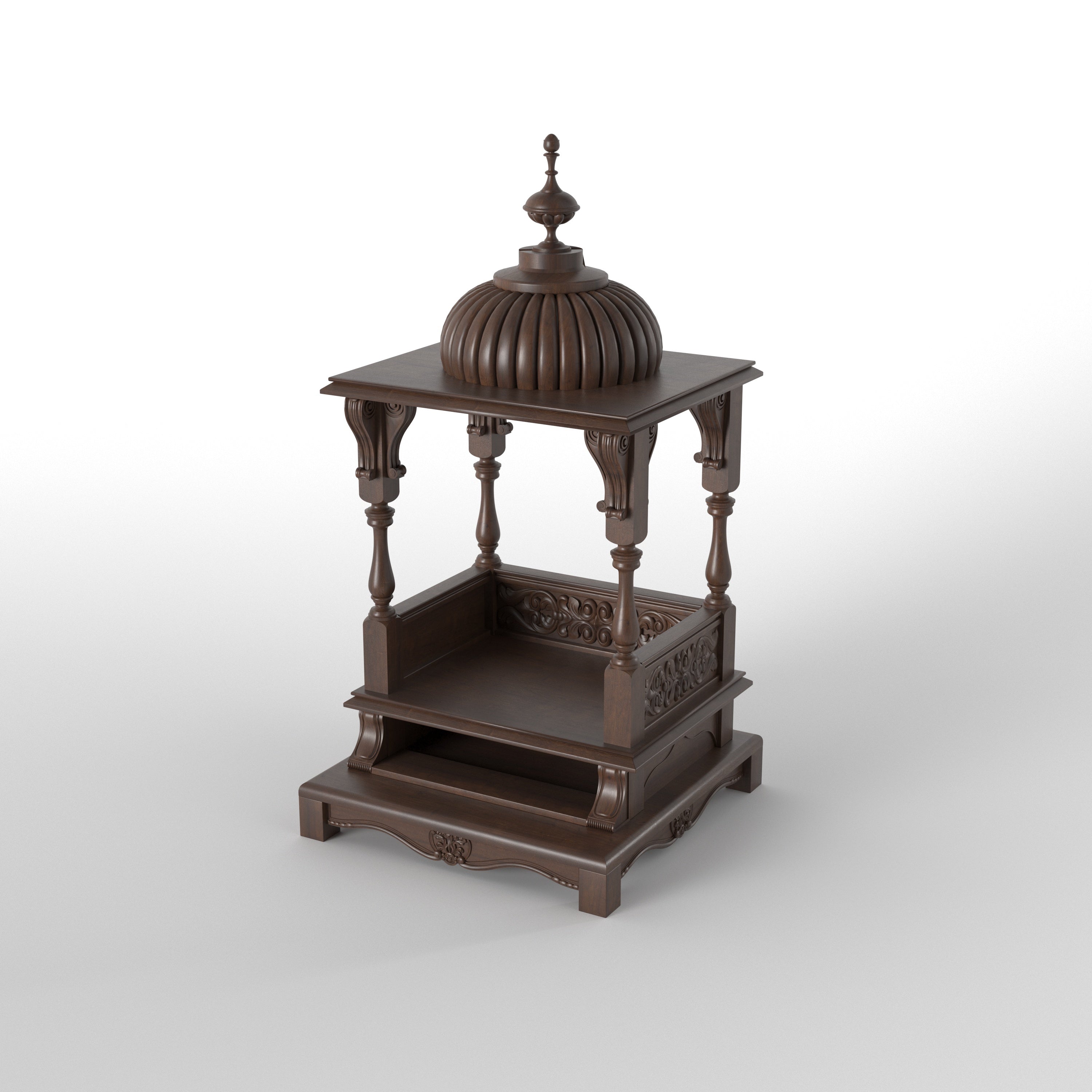 Traditional Dome Style Floor Temple Mandir with Pillars Temple