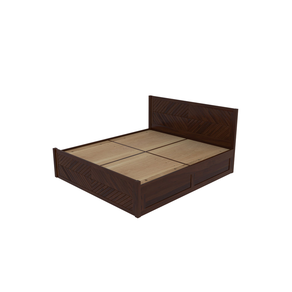 Scandinavian Contemporary Wooden Storage Bed