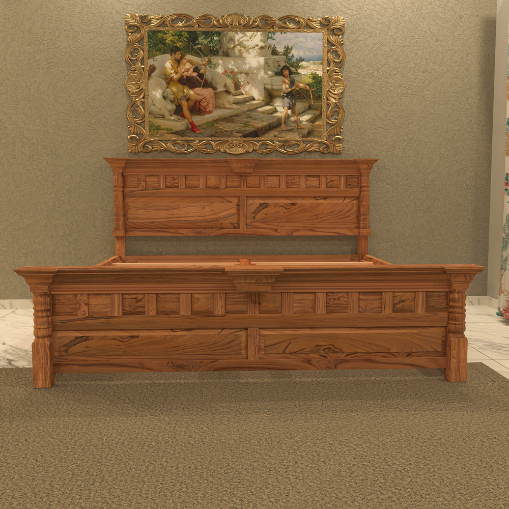 Brick concept wood storage bed