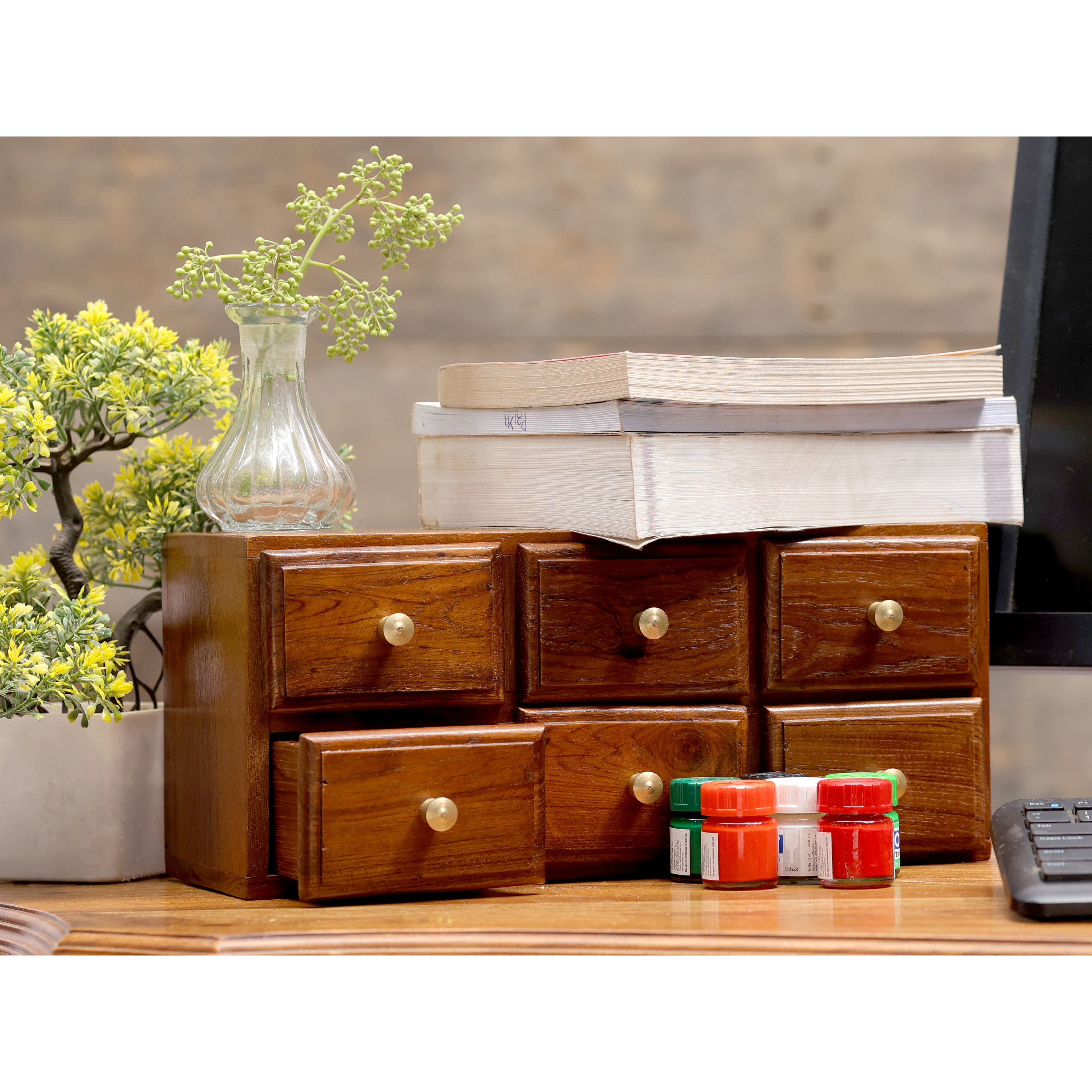 Charming Six Drawer Piece Desk Organizer