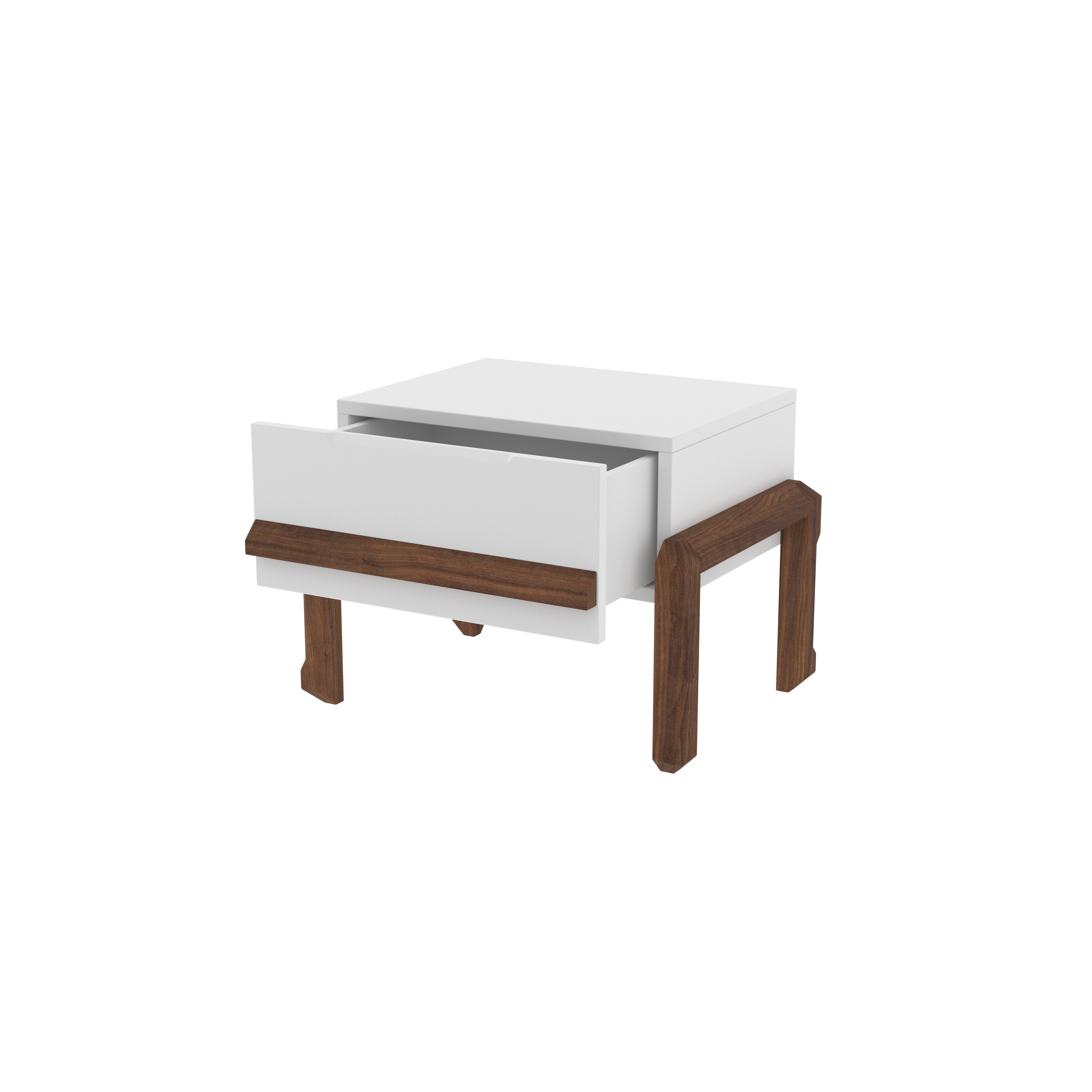 Scandinavian Style Single Drawer Bedside Table with Rounded Edges Bedside
