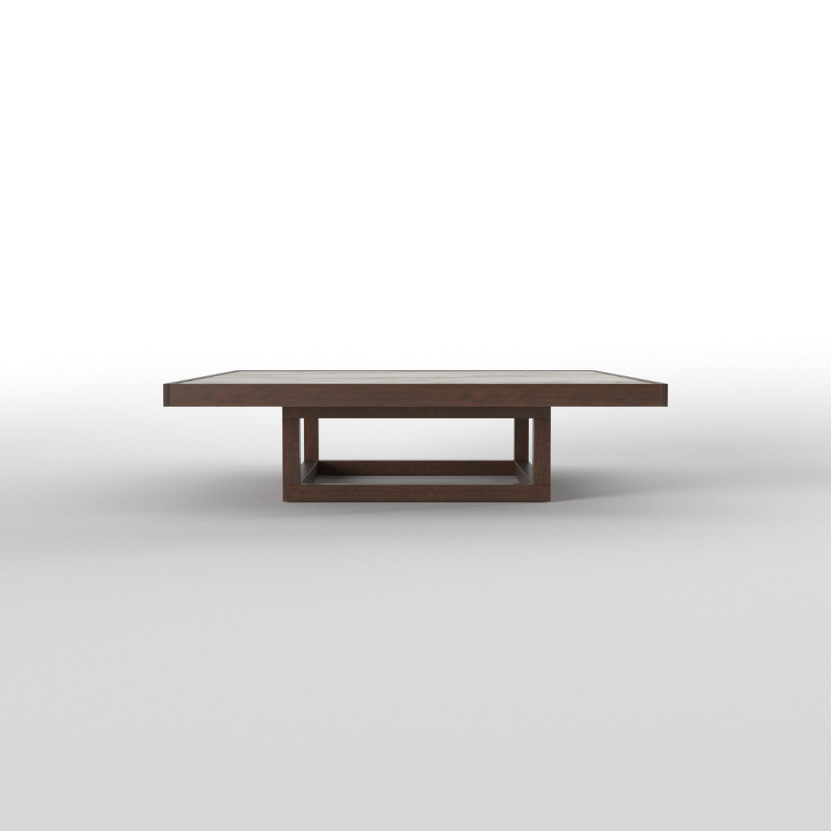 Square Dining Table with Sculpted Low-Profile Seating