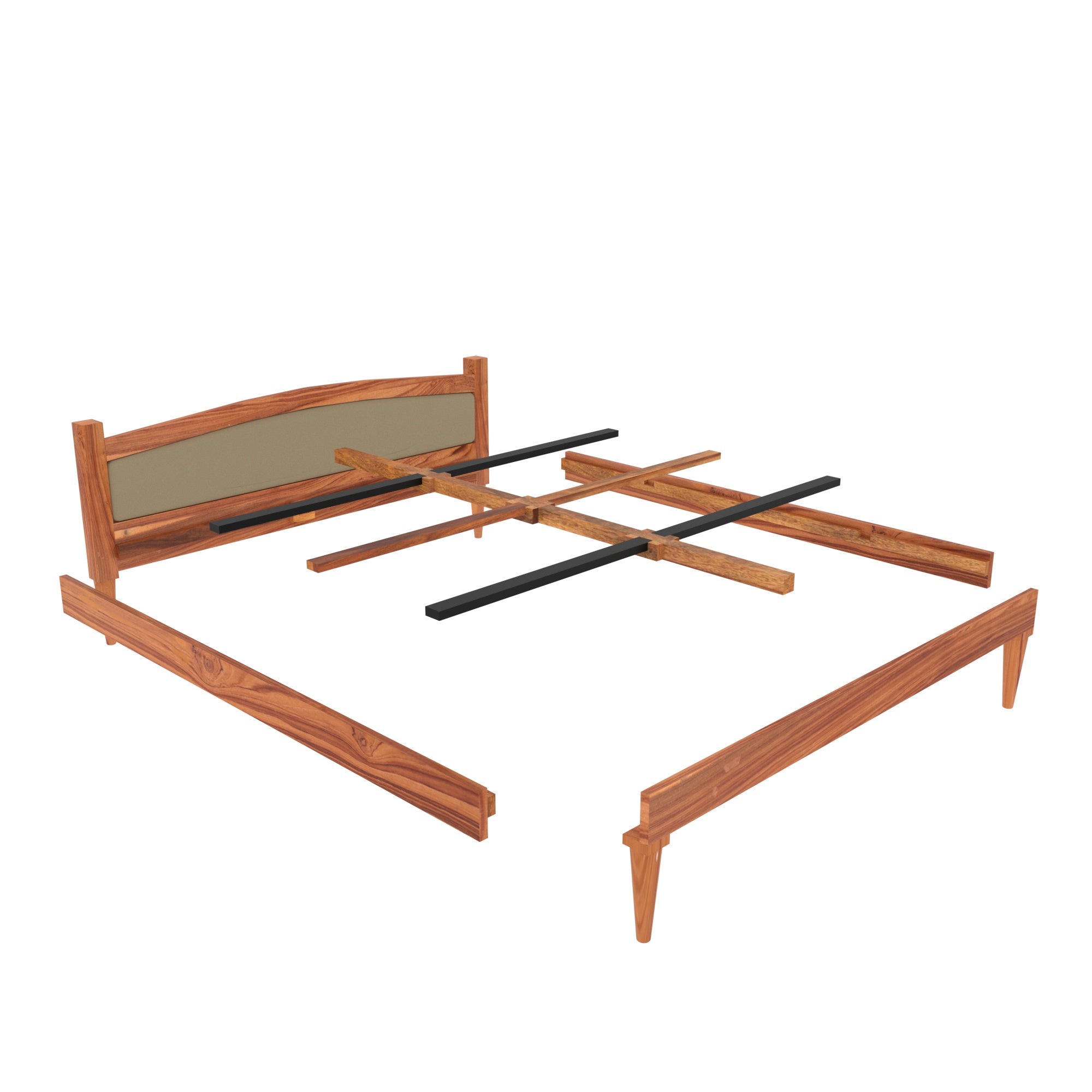 Solid wood Upholstered Bed (Teak wood) Bed