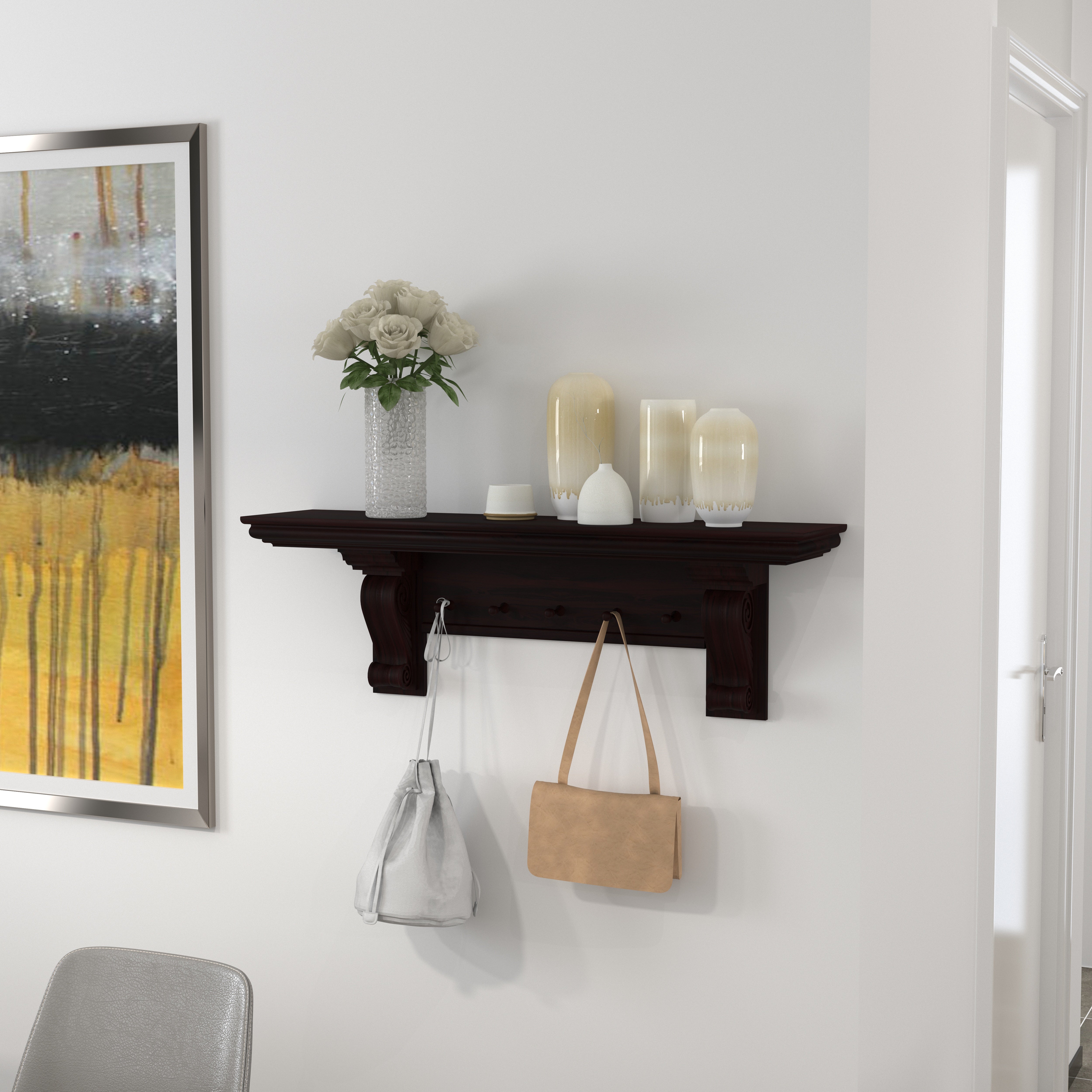 Wall Rack with Shelf for Living Room Wall Rack