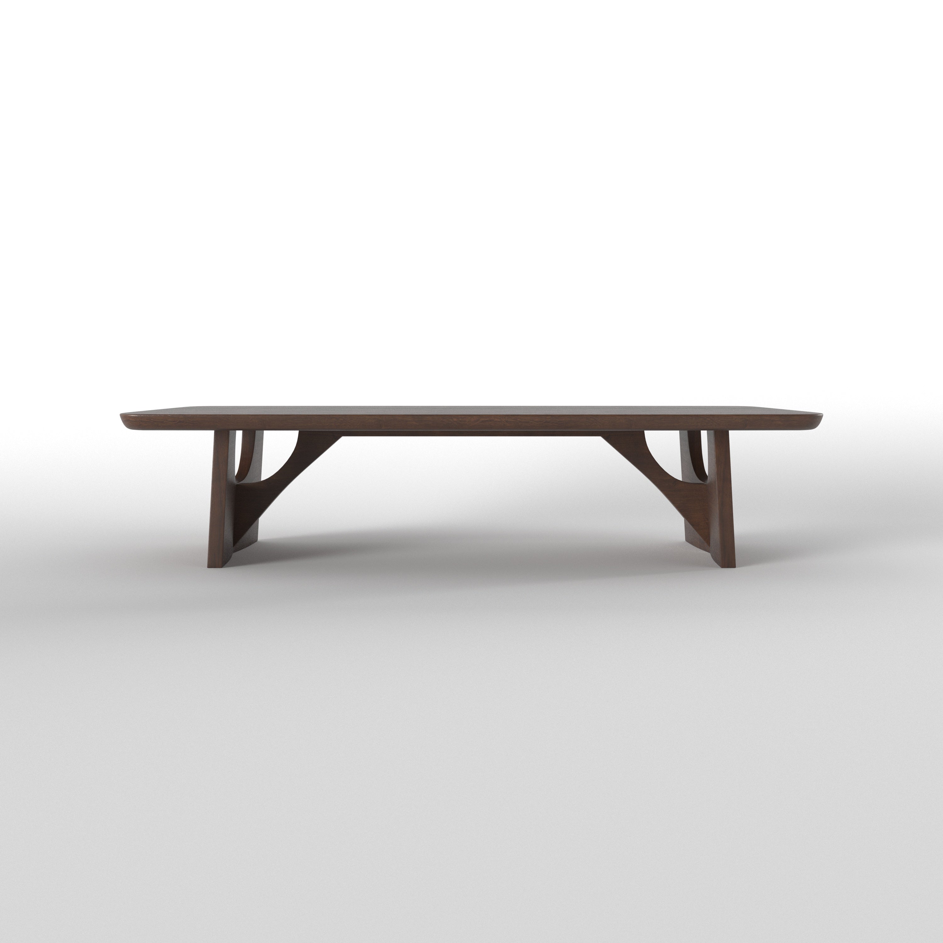 Elongated Dining Table with Sculptural Cutout Base