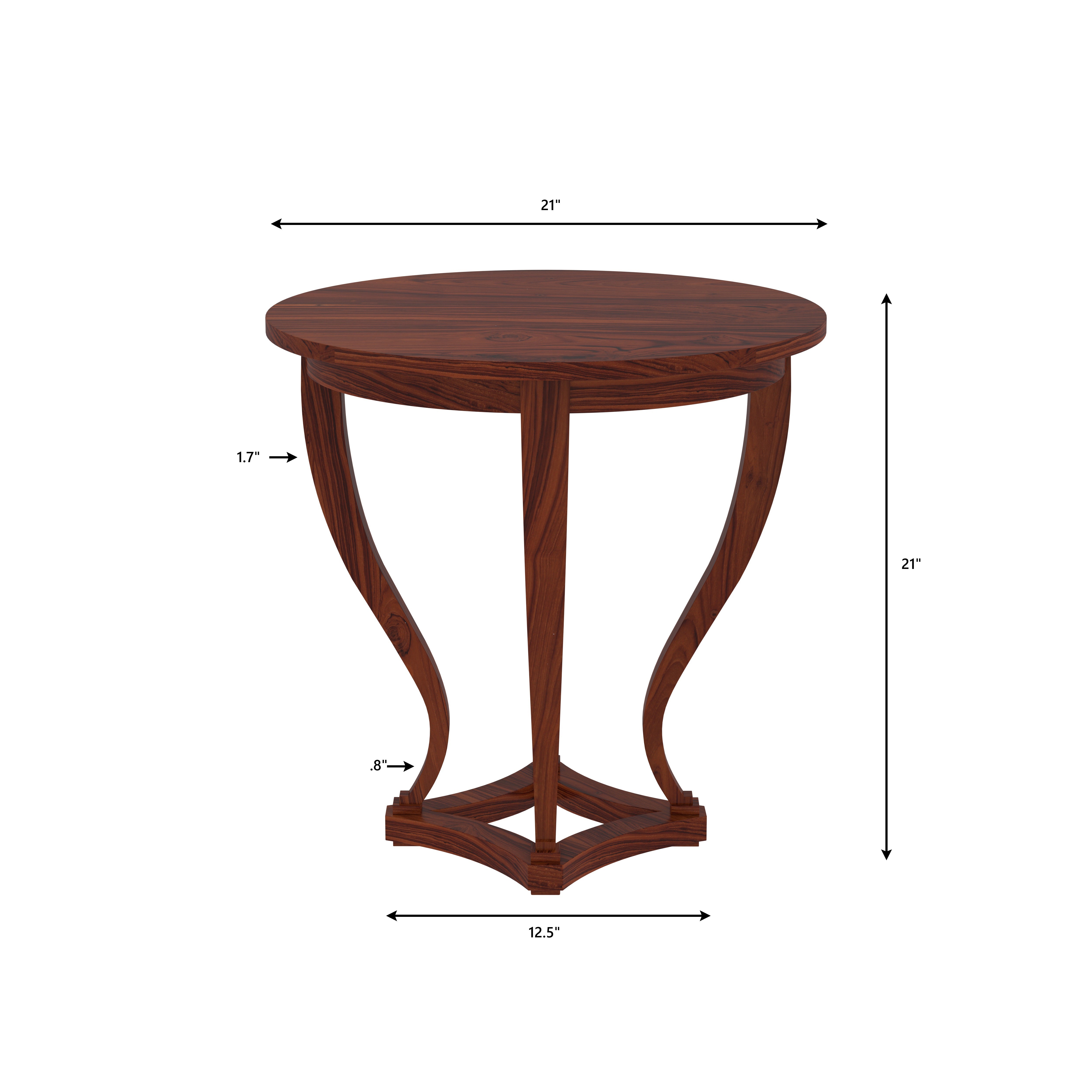 Round Side Table with Curved Cabriole Legs End Table