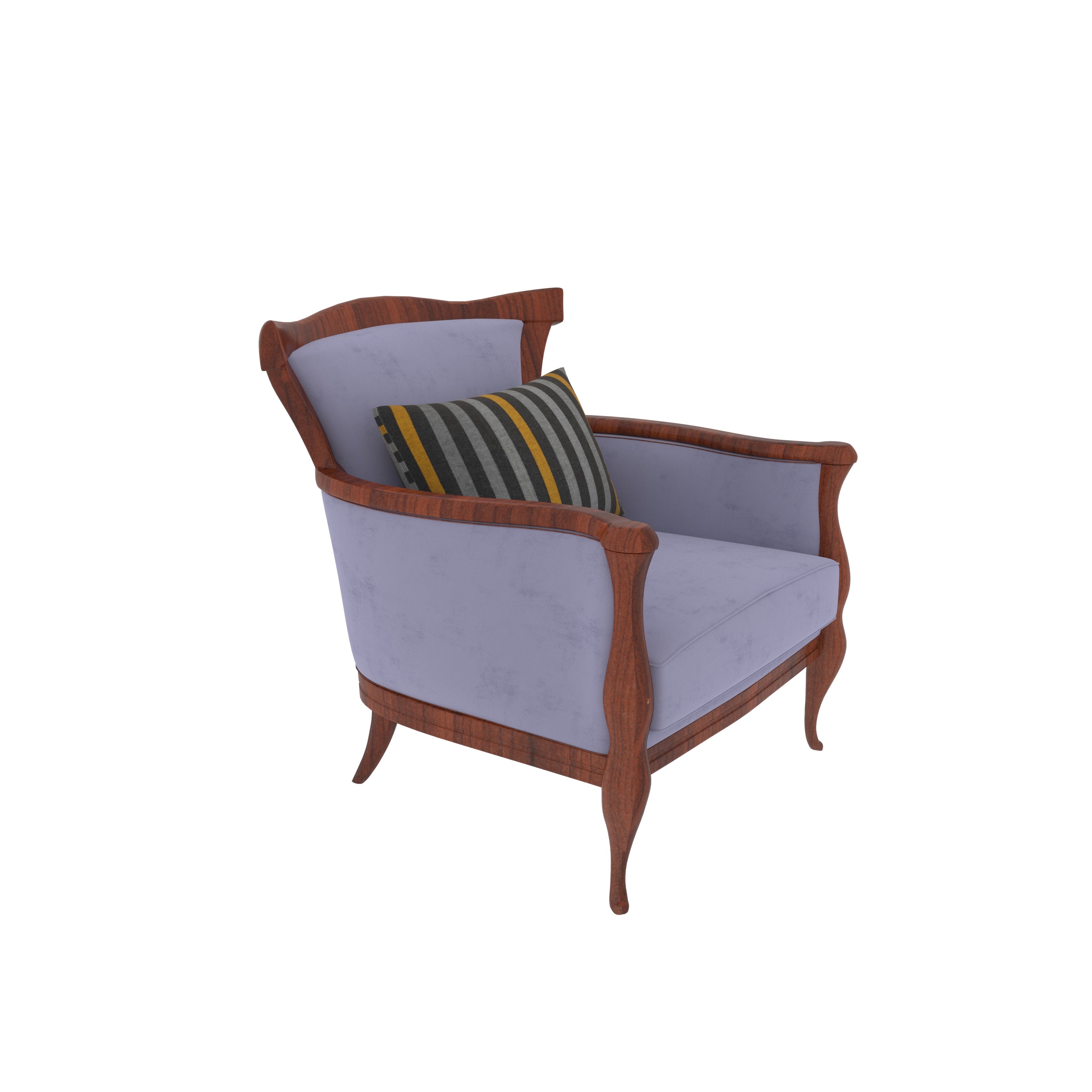 Denim Burbun Blue Wooden Vintage 2+1 Seater Sofa Sofa