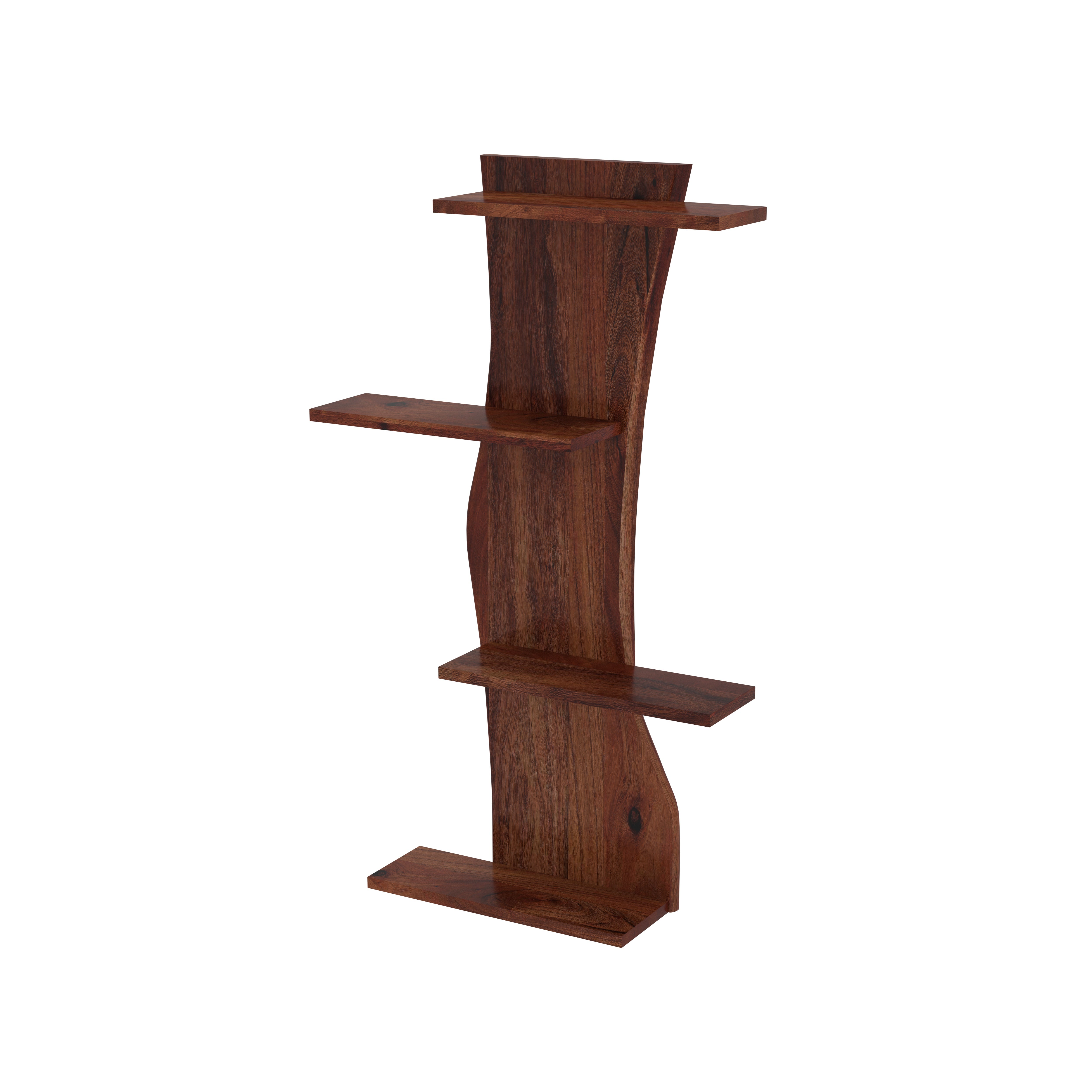 Tree-Shaped Wall Shelf with Live Edge Design Rack