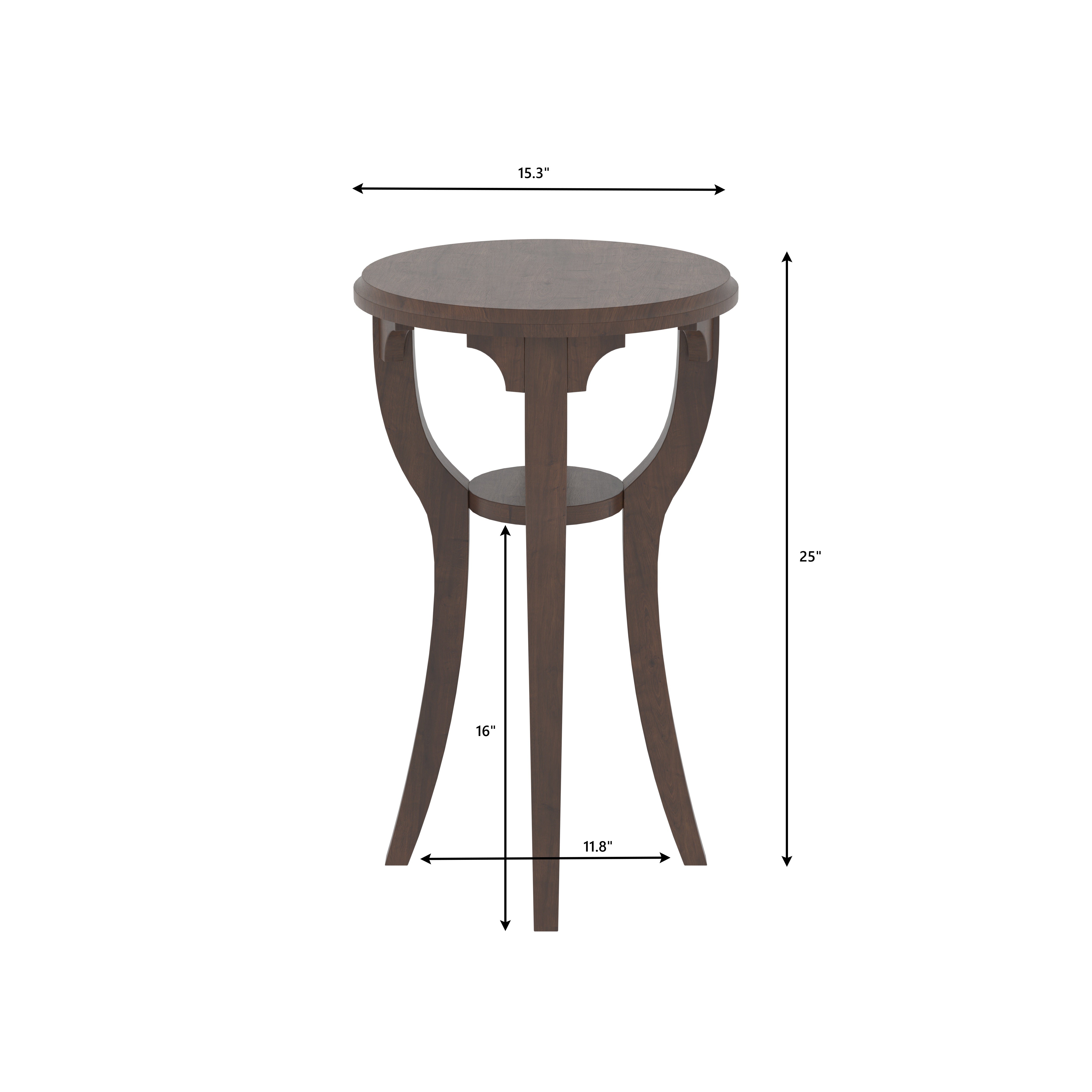 Round Side Table with Curved Arched Legs End Table