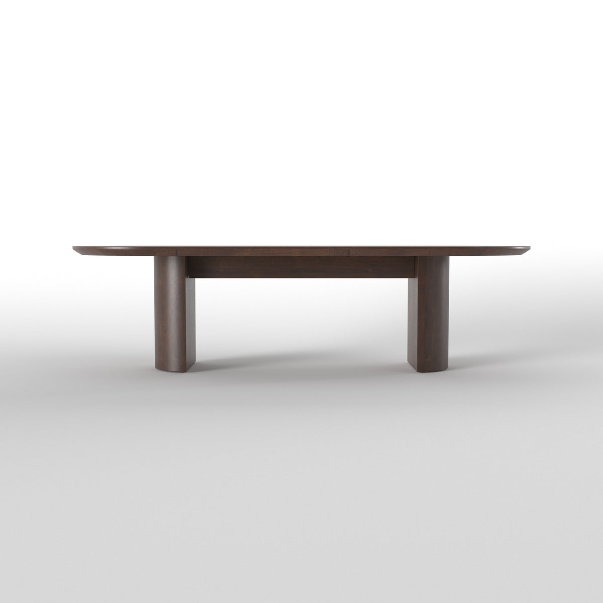 Elongated Oval Dining Table with Curved Low-Profile Seating Japanese Dining Set